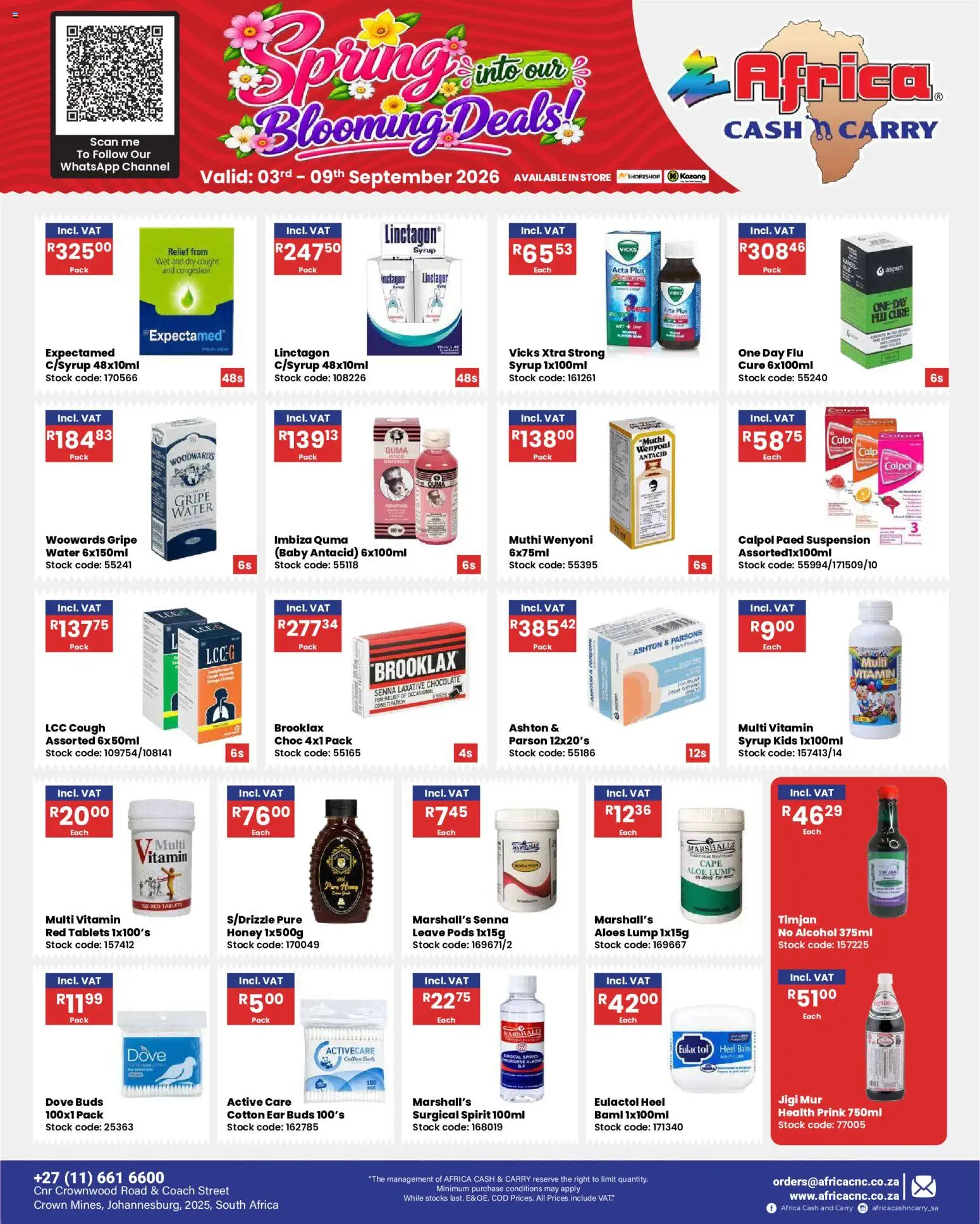 New Africa Cash & Carry catalogue – valid from 03/09/2026 | Page: 10 | Products: Heel balm, Alcohol, Chocolate, Syrup