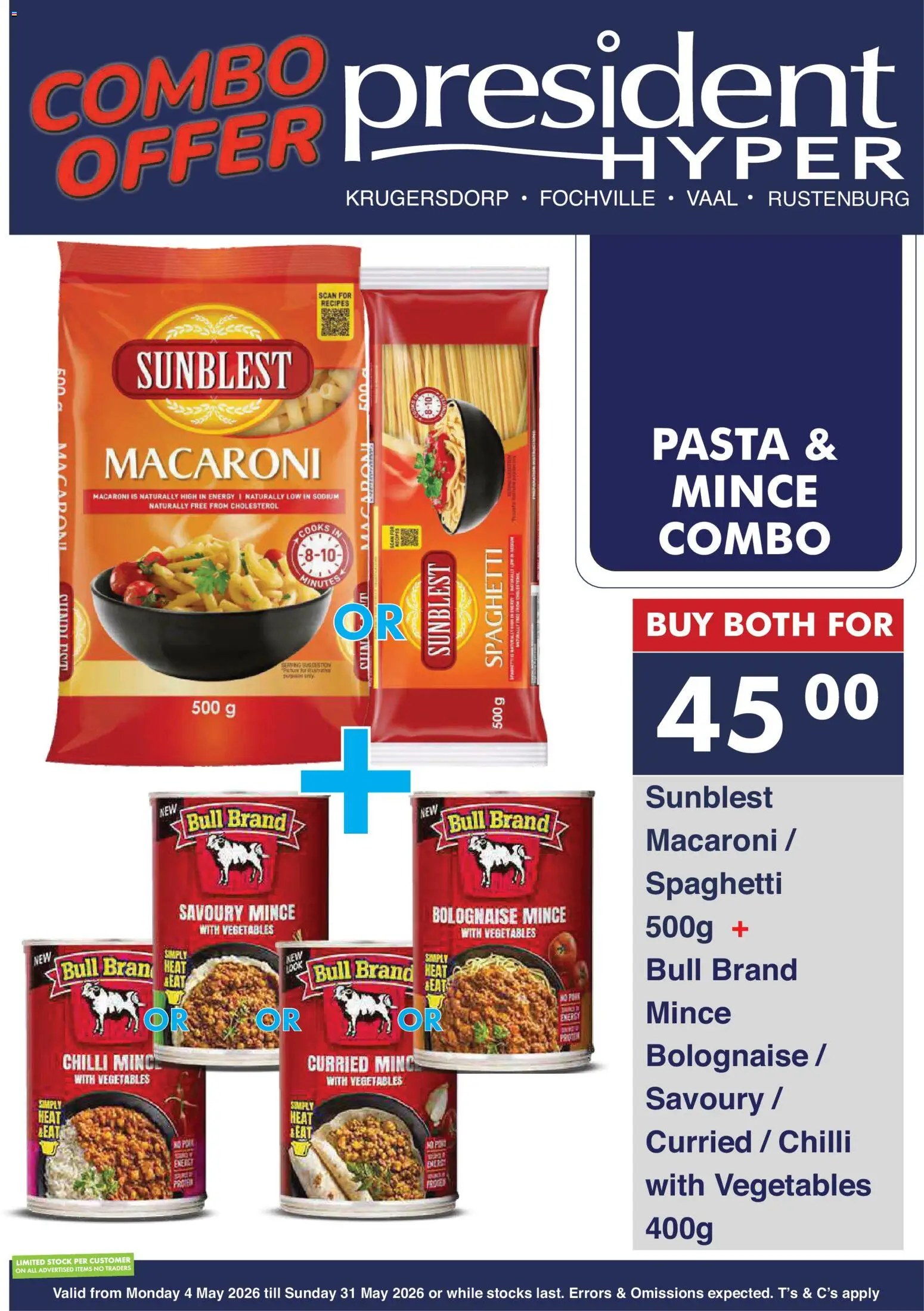 New President Hyper catalogue – valid from 04.05.2026 | Page: 6 | Products: Pasta, Stock, Vegetables, Chilli