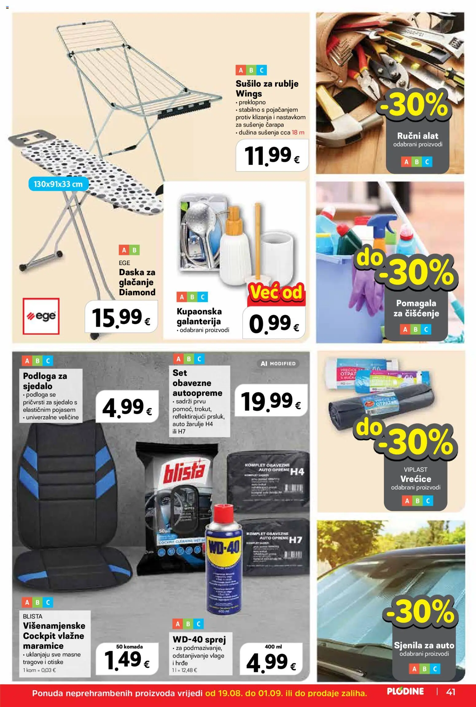 Plodine katalog | vrijedi od 19.08.2026 | Stranica: 41 | Proizvodi: Alat, Žarulje, WD-40, Sušilo za rublje