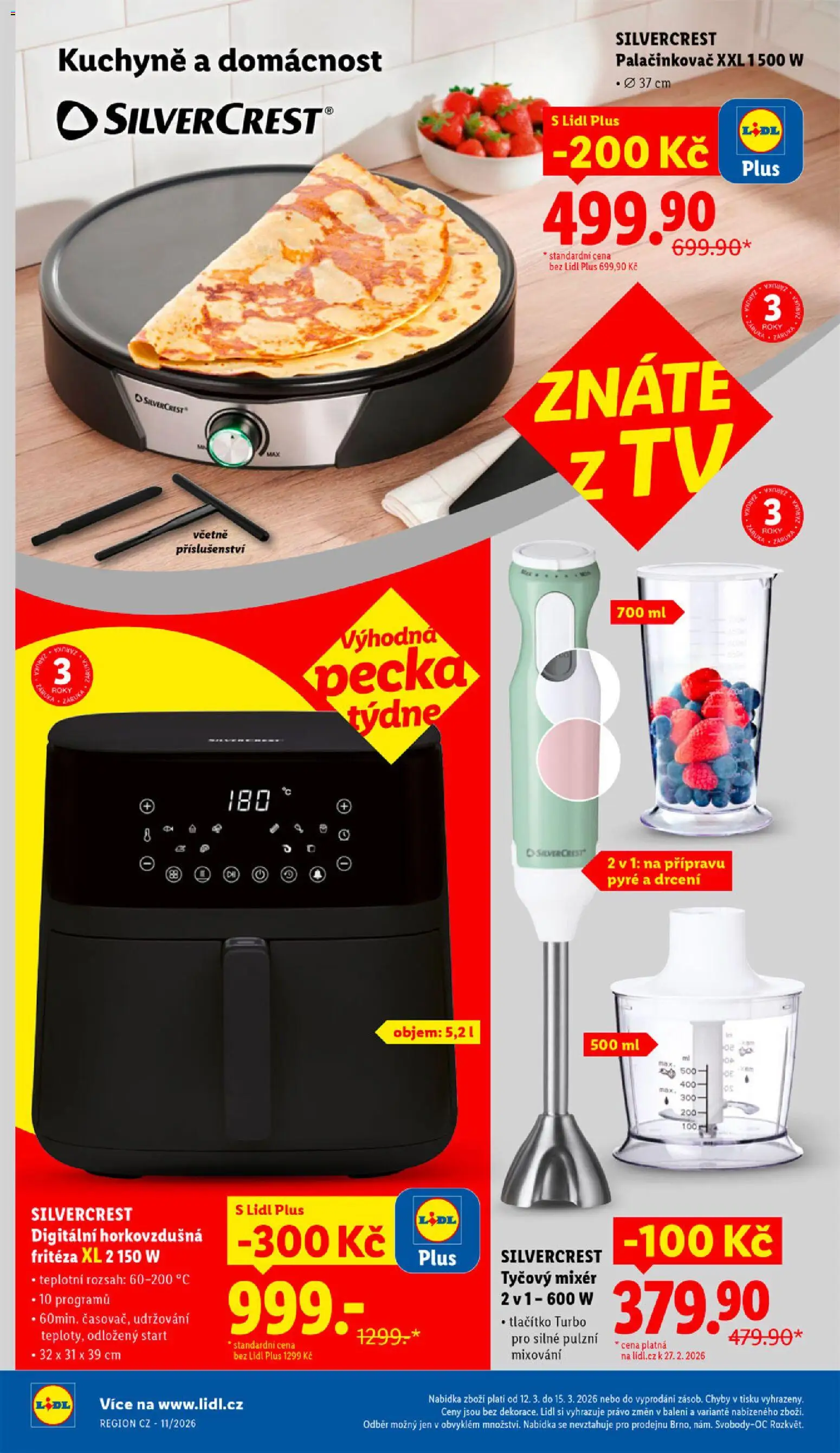 Lidl leták od 12.03.2026 | Strana: 34 | Produkty: Tyčový mixér, Tv, Fritéza, Horkovzdušná fritéza