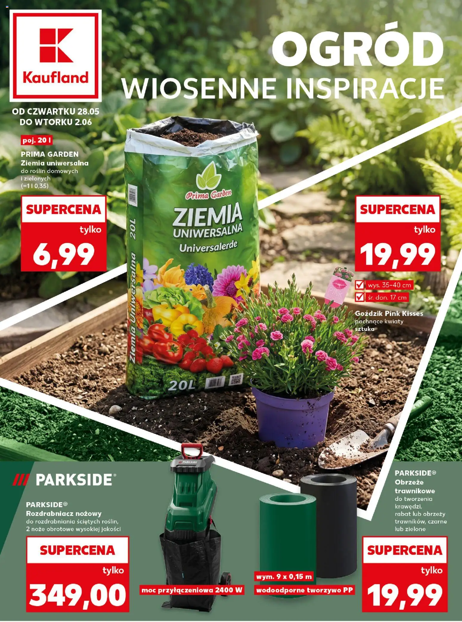 Kaufland Polsko leták - Wiosenne inspiracje od 28.05.2026 | Strana: 1 | Produkty: Parkside, Nože