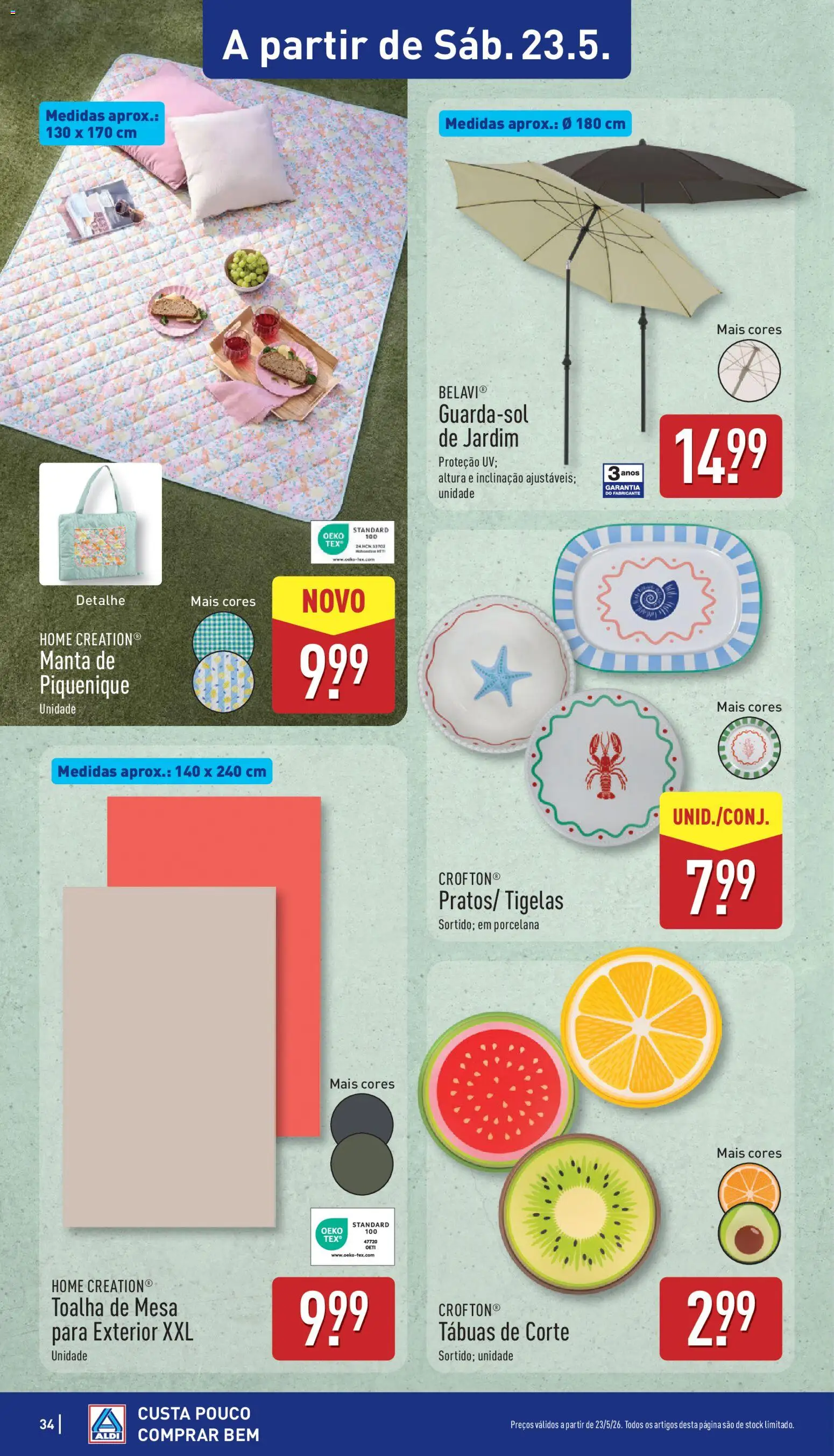 Aldi folheto │ válido de 18.05.2026 | Página: 34 | Produtos: Mesa, Toalha de mesa