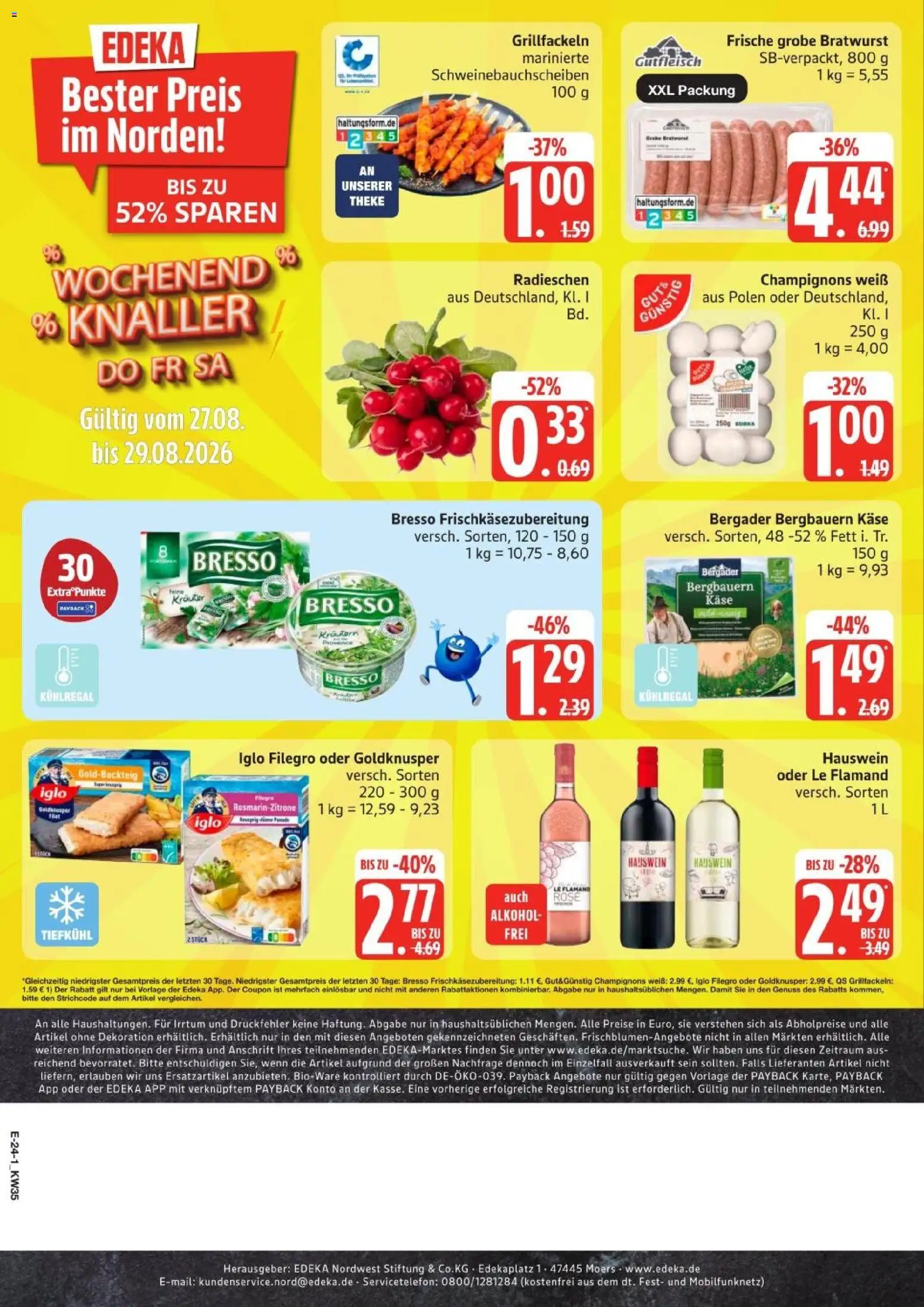 Edeka Prospekt Hamburg – gültig ab 23.08.2026 | Seite: 31 | Produkte: Käse, Theke, Bratwurst, Alkohol