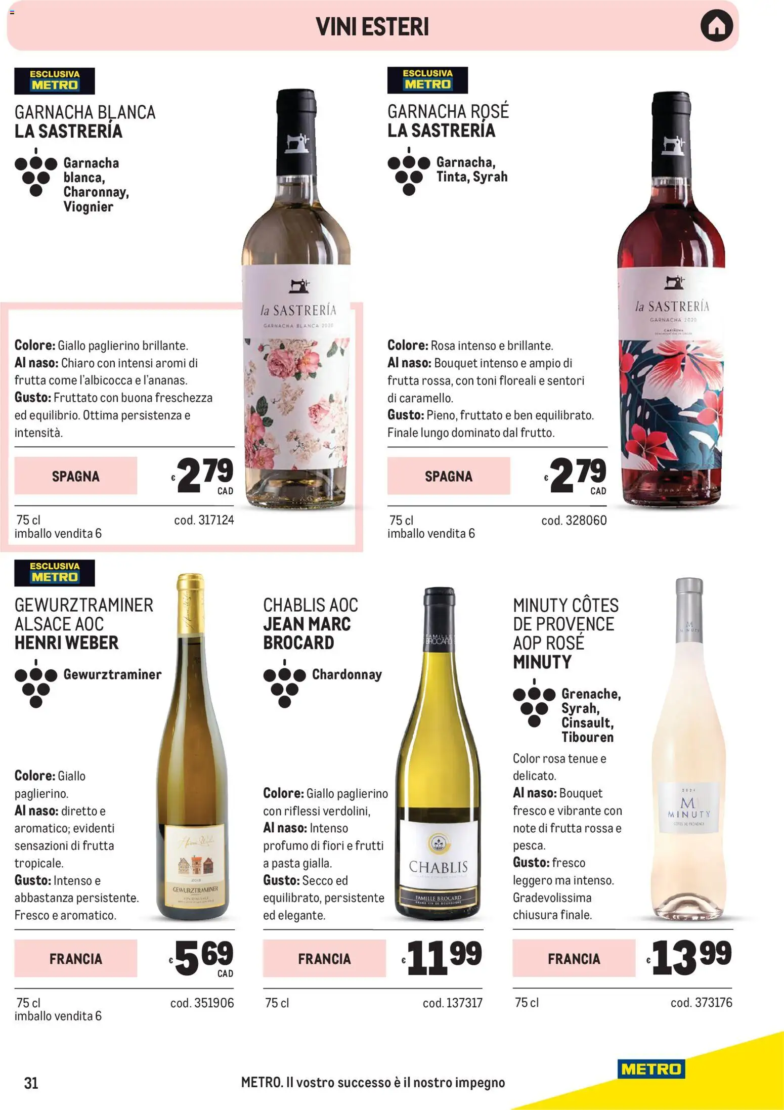 Volantino Metro del 24/09/2026 | Pagina: 31 | Prodotti: Frutta, Pasta, Fiori, Profumo