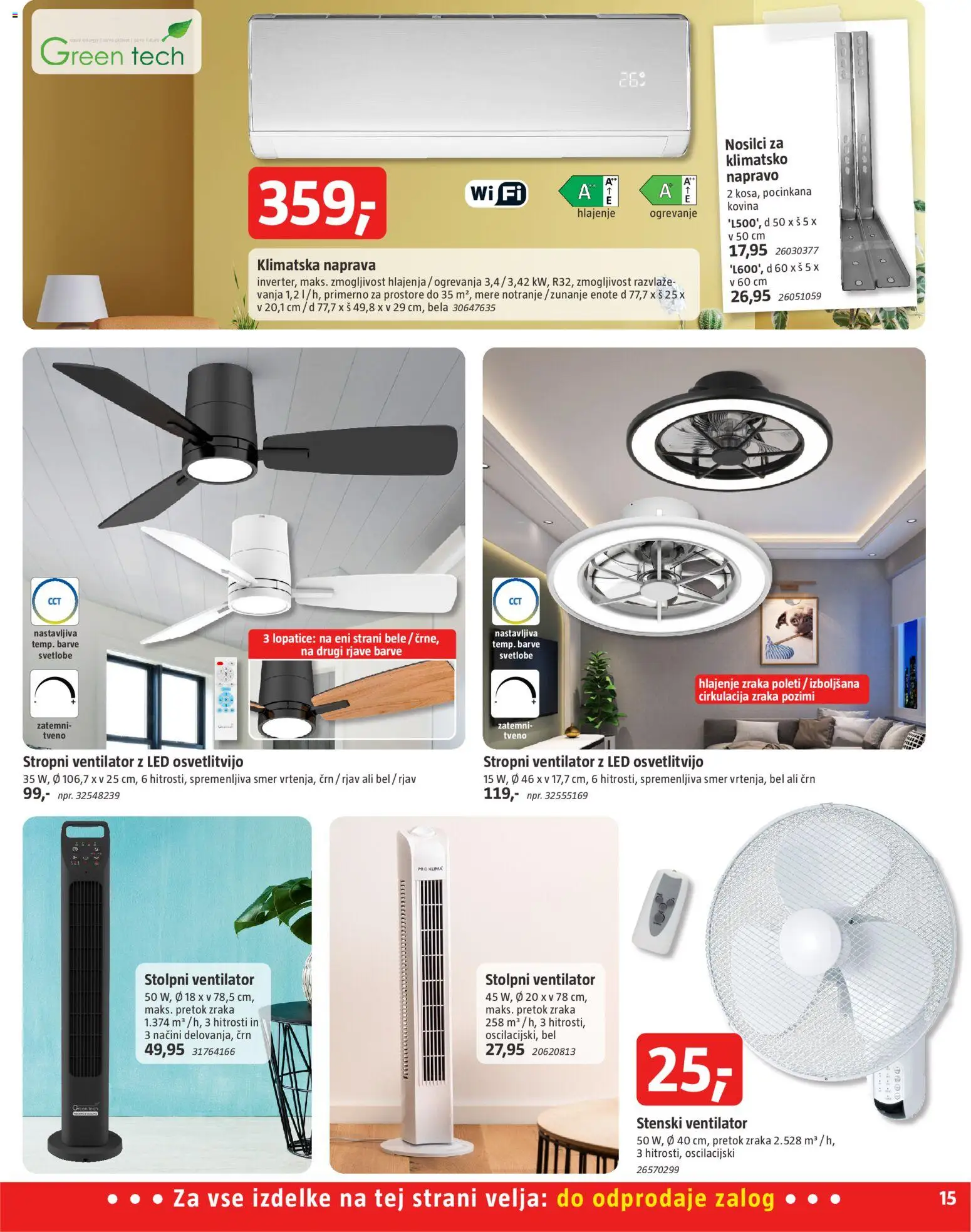 Novi Bauhaus katalog ponudbe – veljaven od 20.05.2026 | Stran: 15 | Izdelki: Klimatska naprava, Ventilator, Nosilci, Stropni ventilator