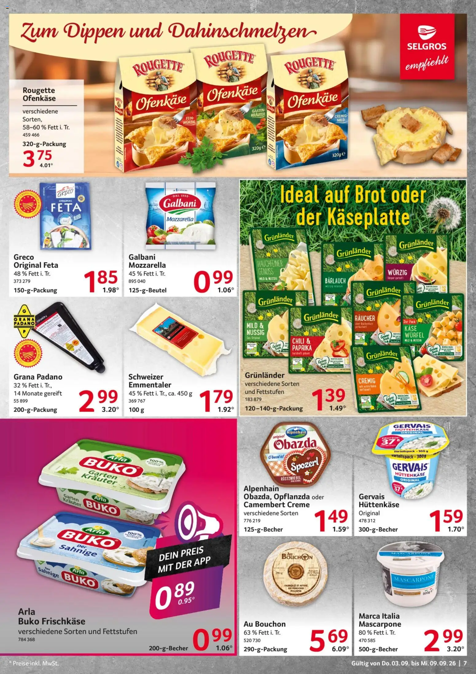 Selgros Prospekt – gültig ab 03.09.2026 | Seite: 7 | Produkte: Feta, Paprika, Grunlander, Chili
