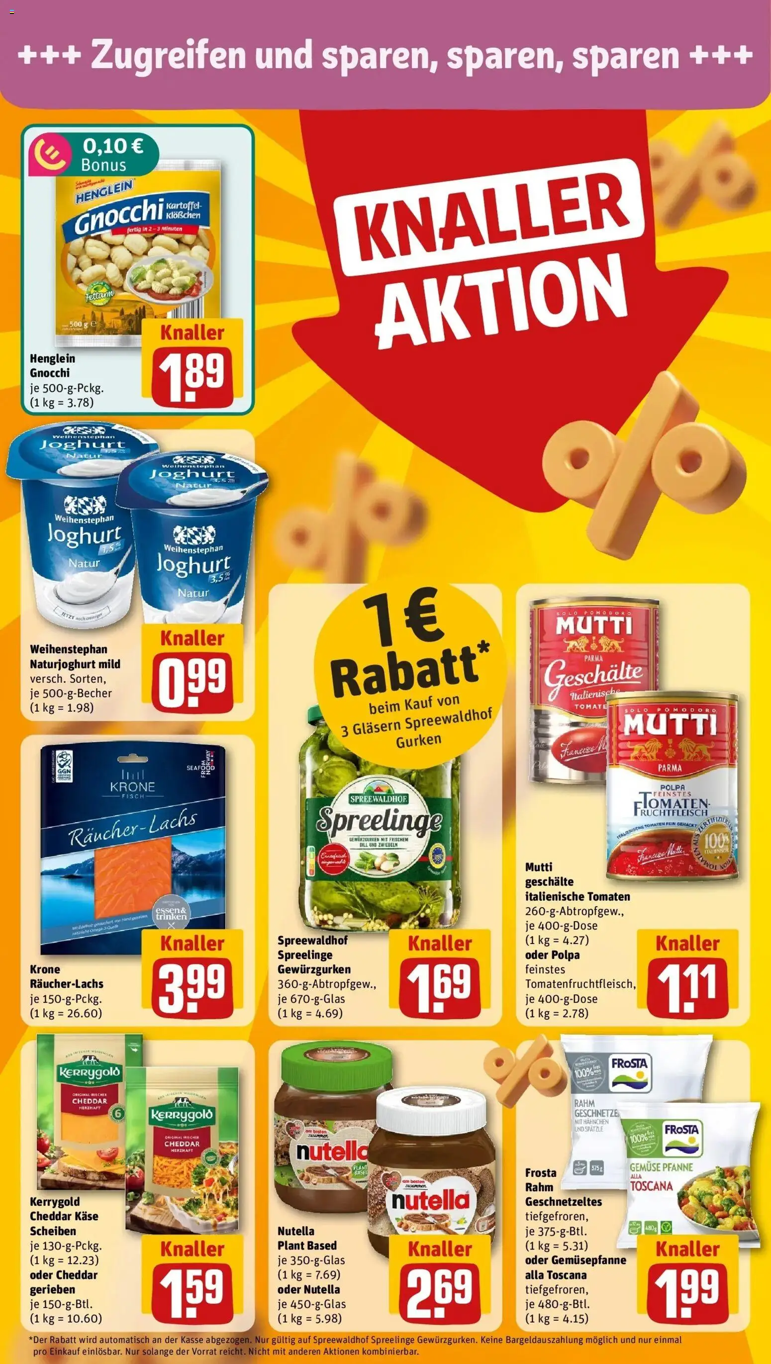 REWE Prospekt ab 21.09.2026 zum Blättern » Angebote | Seite: 4 | Produkte: Joghurt, Frosta, Zwiebeln, Gurken