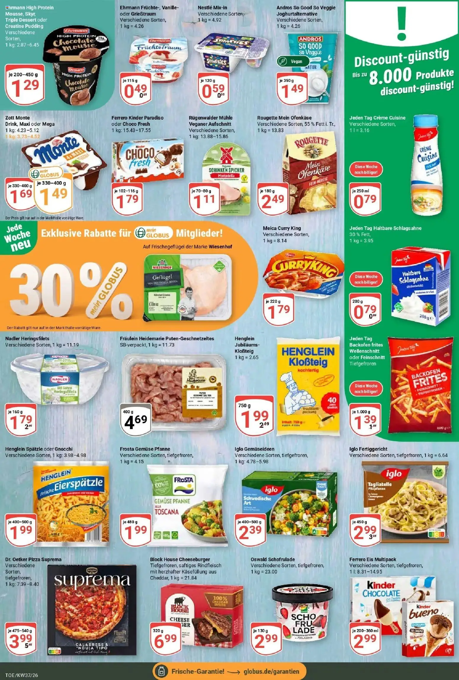 Globus Prospekt Tönisvorst – gültig ab 07.09.2026 | Seite: 10 | Produkte: Mühle, Schlagsahne, Vanille, Pizza