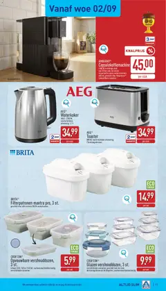 AEG, Waterkoker, 1850 - 2200 W,, roestvrijstalen, uitvoering, 1,7 L - Voorbeeld van een folder van Aldi, geldig van 31/08/2026 | Pagina: 17
