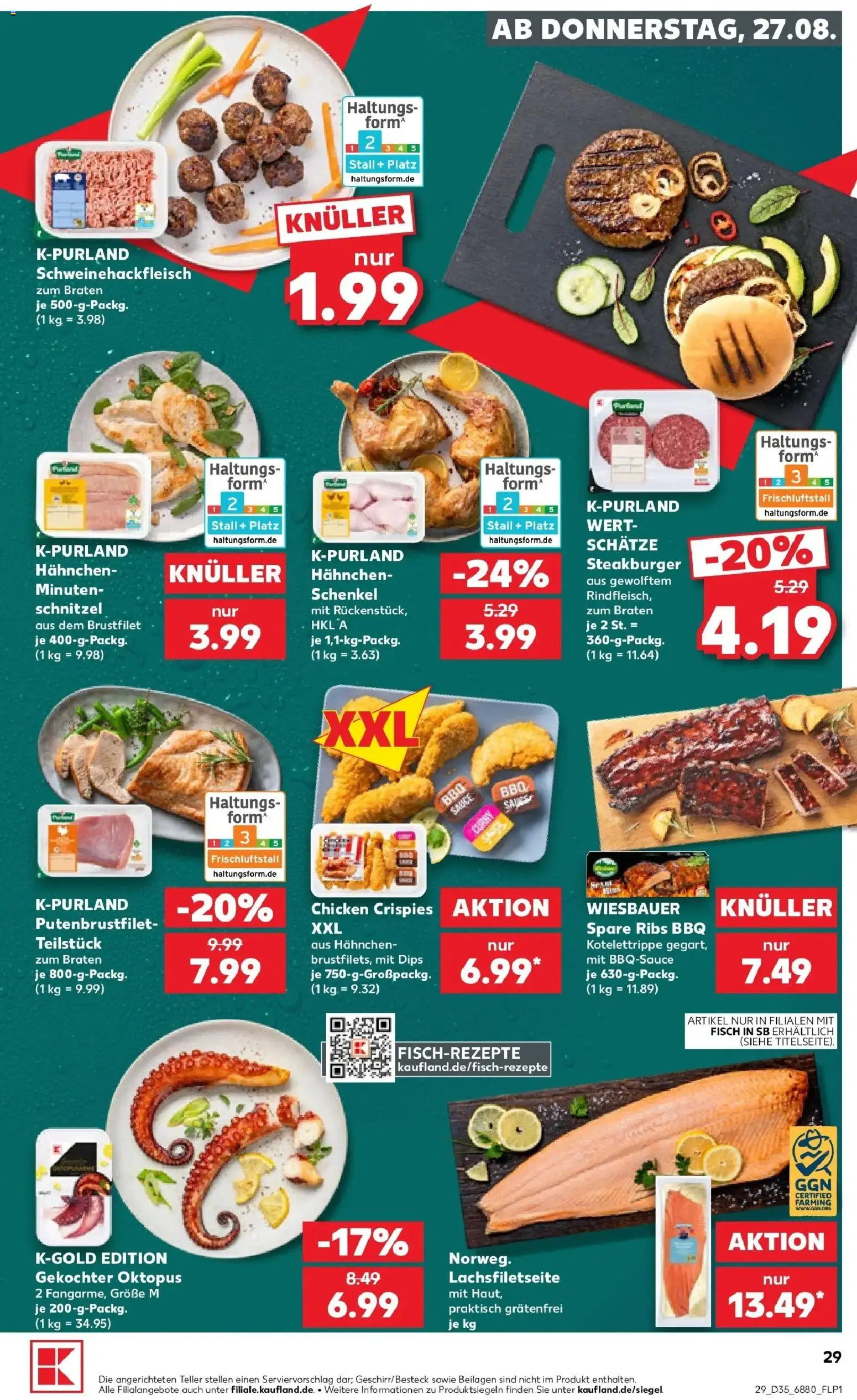 Prospekt Kaufland ab 24.08.2026 » Angebote Online zum Blättern | Seite: 40 | Produkte: Beilagen, Hahnchen, Schnitzel, Fisch