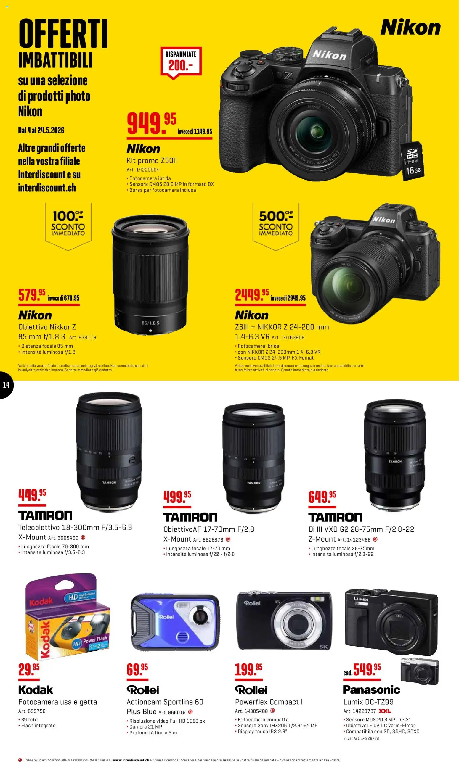 Interdiscount aktionen Hit Della Settimana – gültig ab 11.05.2026 | Seite: 14 | Produkte: Video, Sony, Panasonic