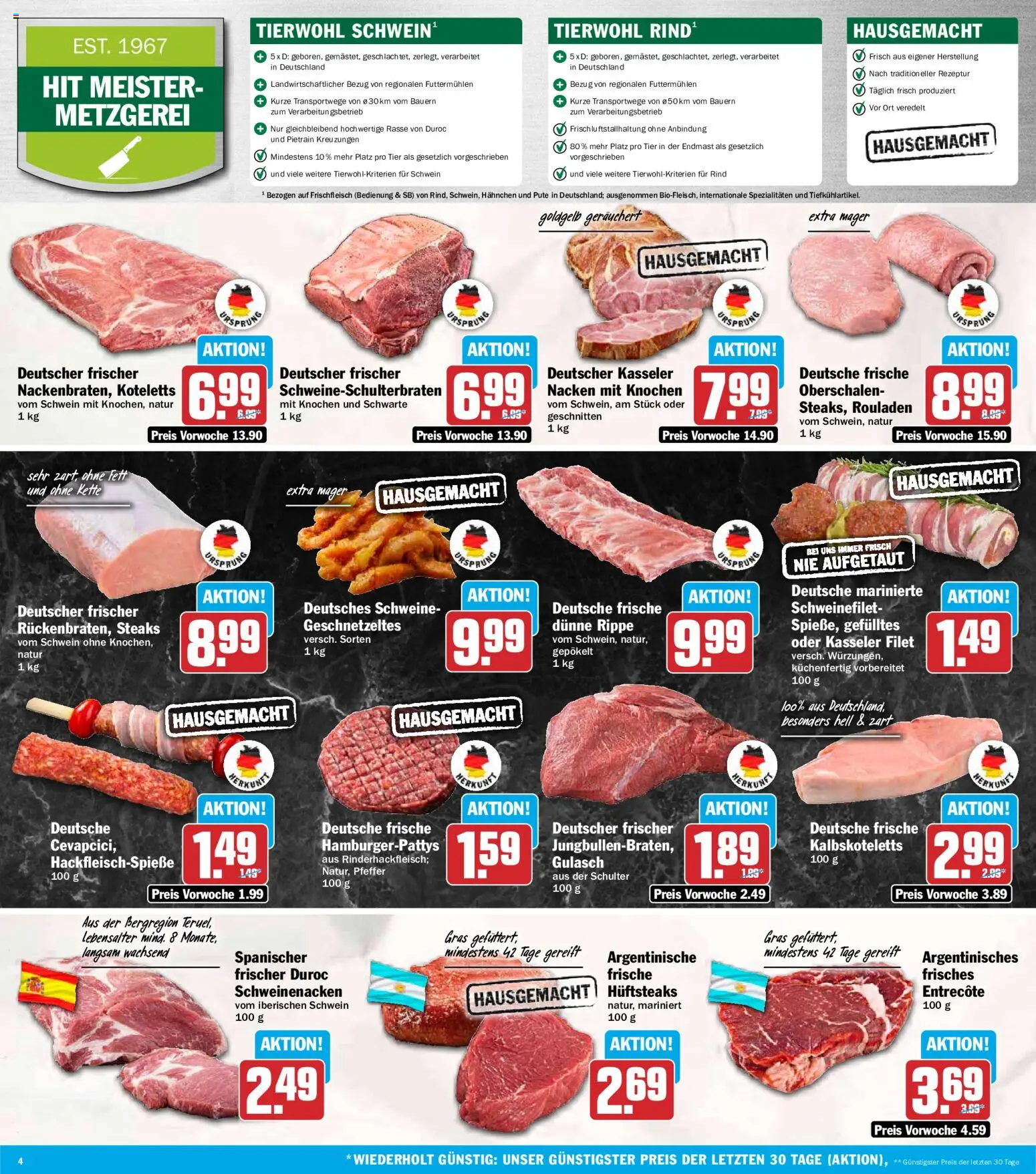 HIT Prospekt – gültig ab 21.09.2026 | Seite: 4 | Produkte: Schweinefilet, Gulasch, Pfeffer, Schulter