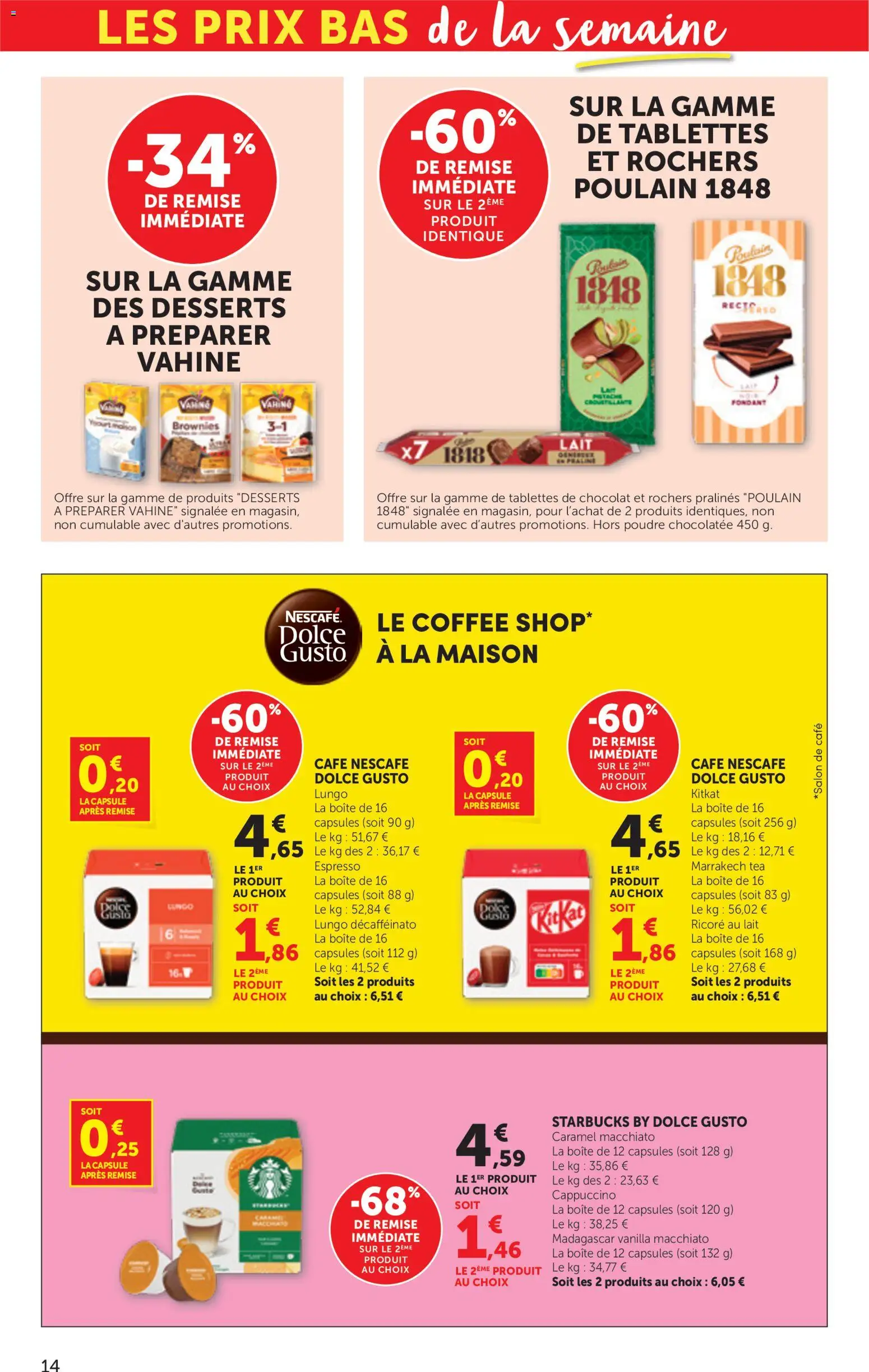 {H1} | Page: 14 | Produits: Capsules, Ricoré, Starbucks, Café