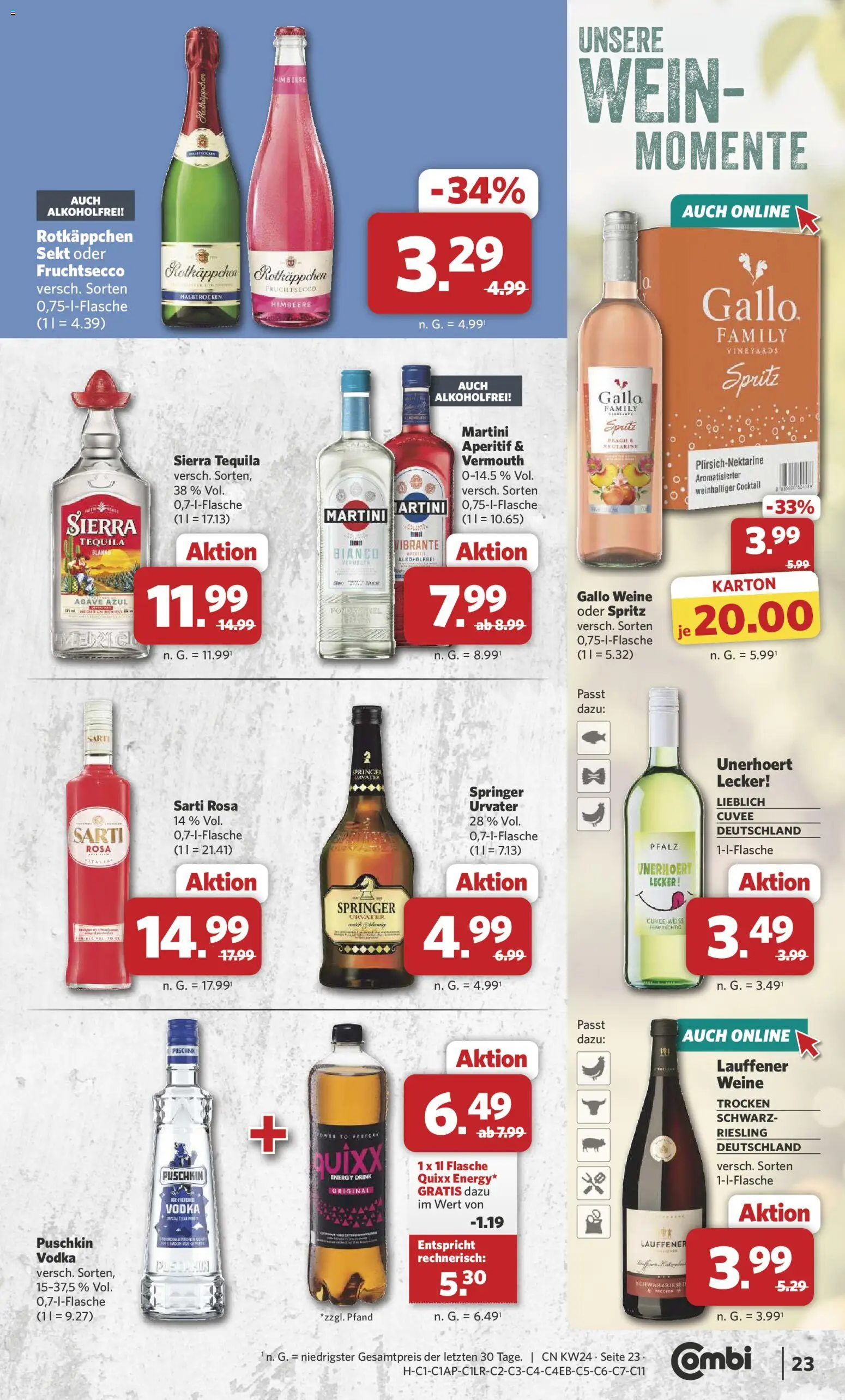 Combi Prospekt – gültig ab 08.06.2026 | Seite: 25 | Produkte: Martini, Himbeere, Rotkäppchen, Wein