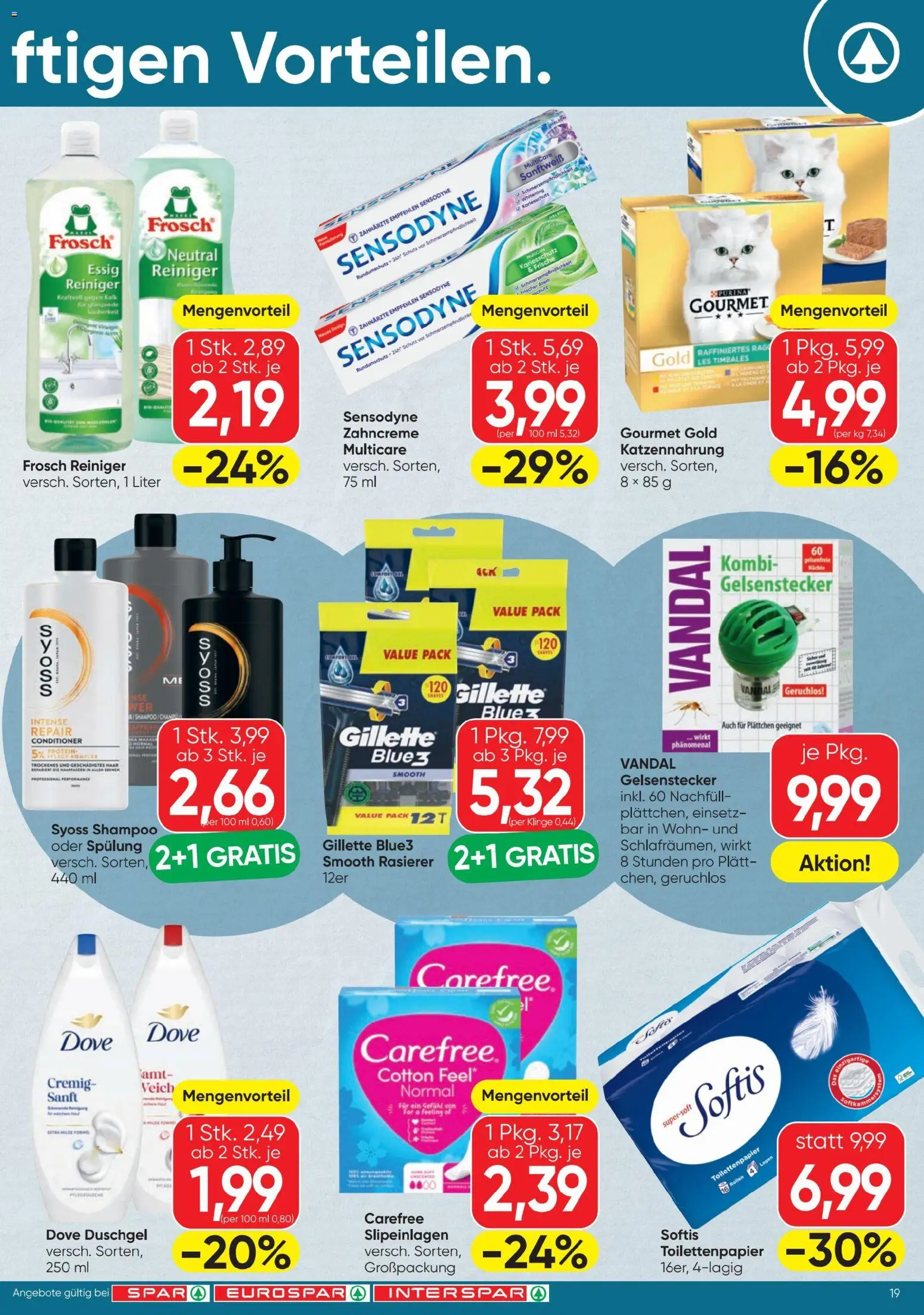 Spar - Flugblatt gültig ab 30.07.2026 | Seite: 19 | Produkte: Rasierer, Shampoo, Spülung, Duschgel