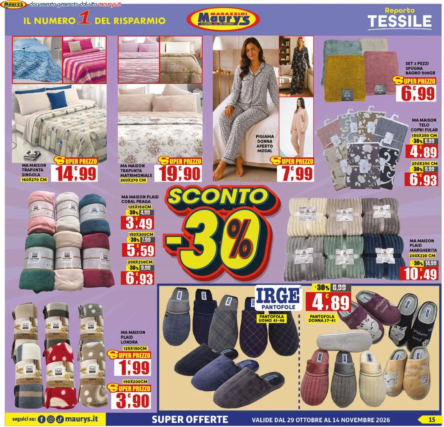 Volantino Maury's del 29/10/2026 | Pagina: 15