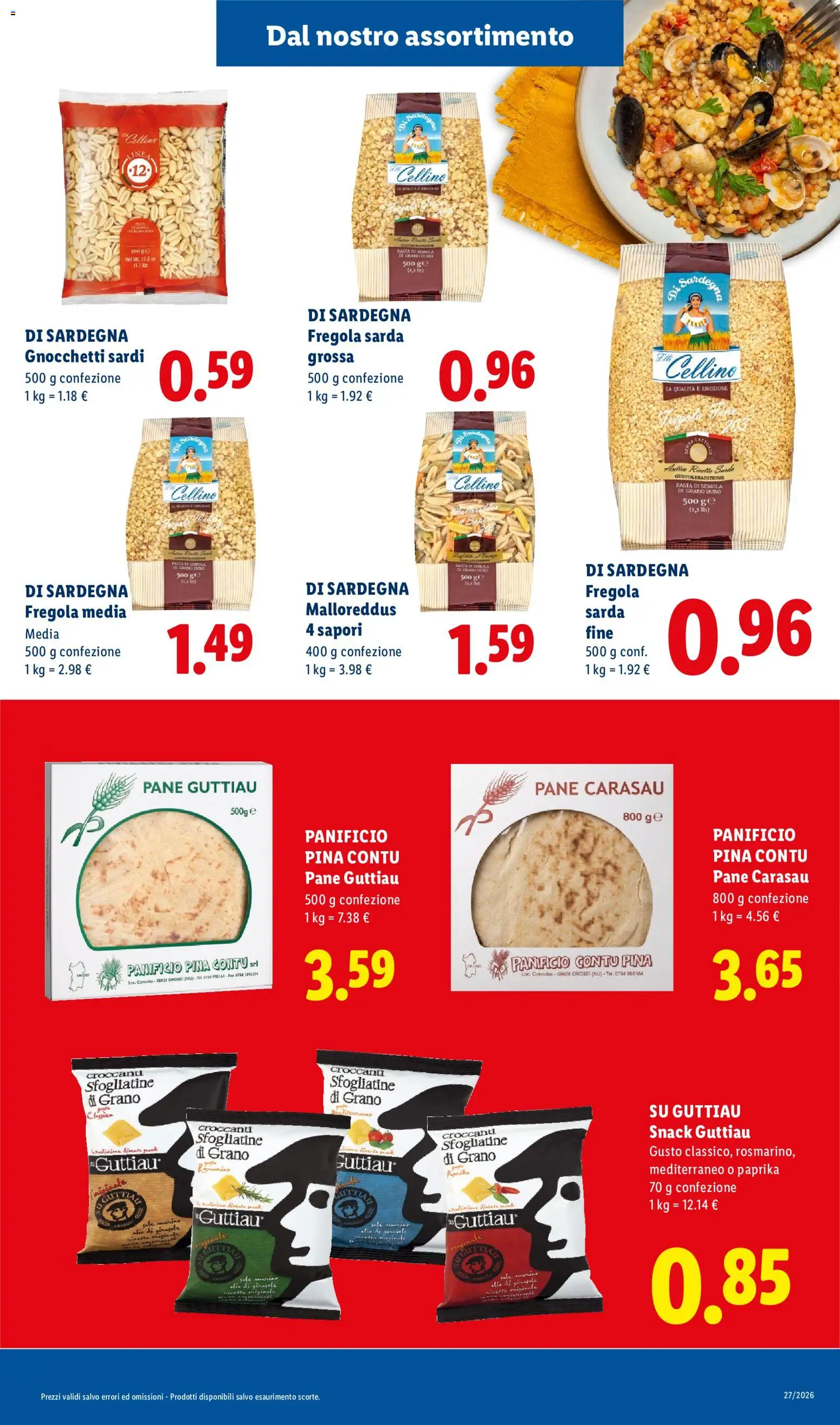 Volantino Lidl del 02/07/2026 | Pagina: 7 | Prodotti: Pane, Sale, Pasta, Gnocchetti
