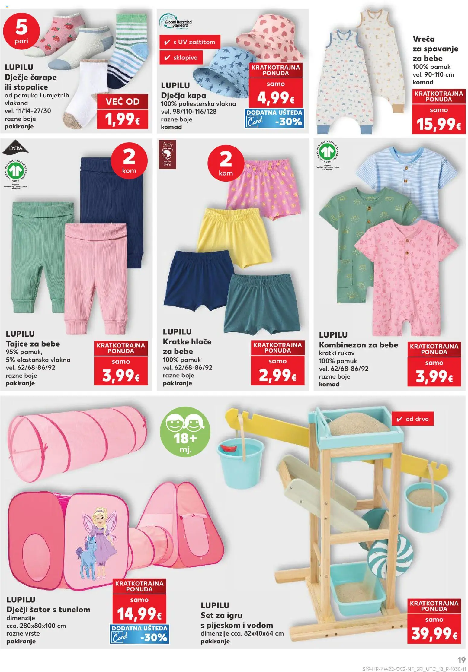 Kaufland katalog | vrijedi od 27.05.2026 | Stranica: 19 | Proizvodi: Kratke hlače, Čarape, Tajice, Kapa