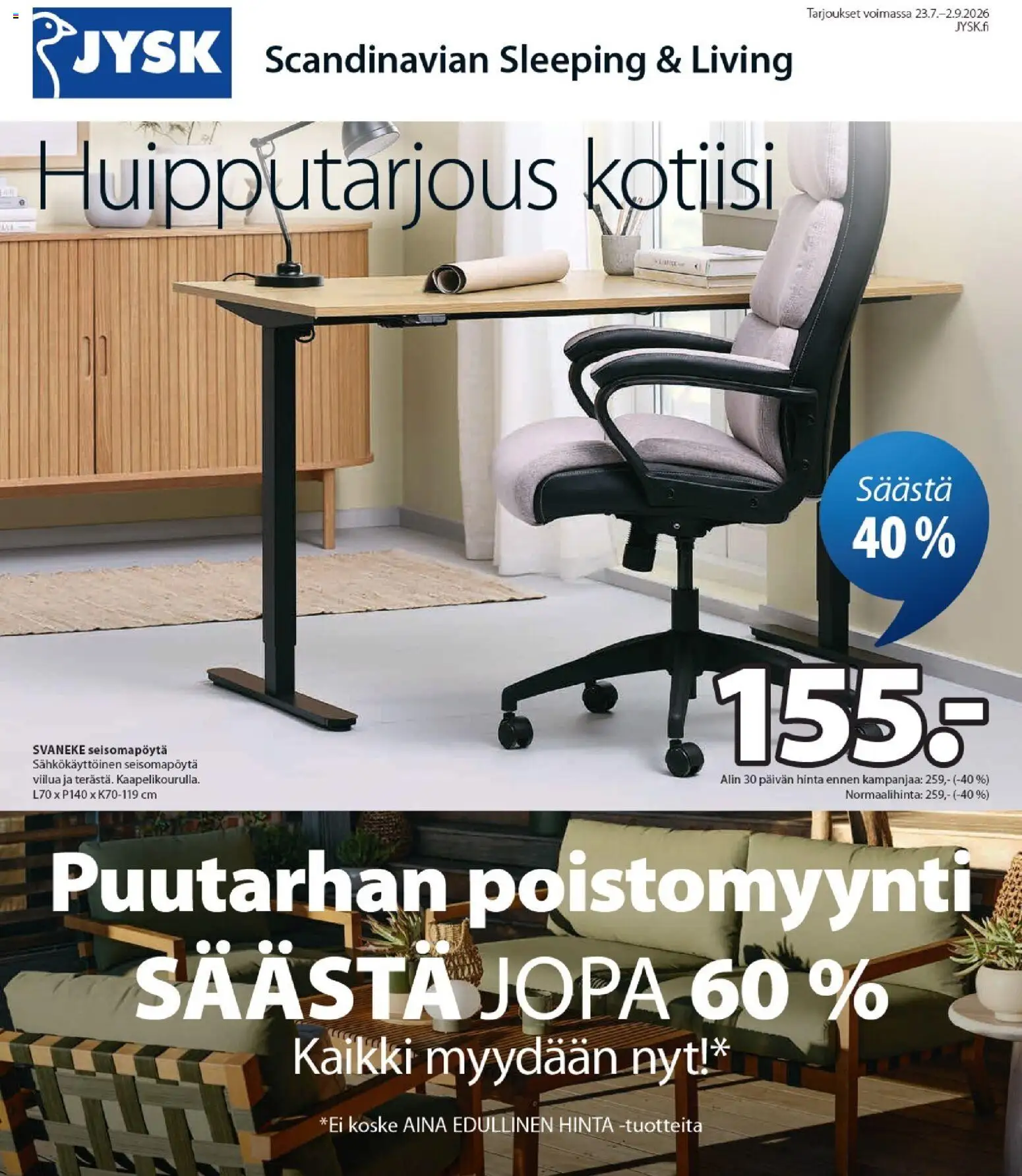 JYSK tarjoukset – voimassa 23/07/2026 alkaen | Sivu: 1