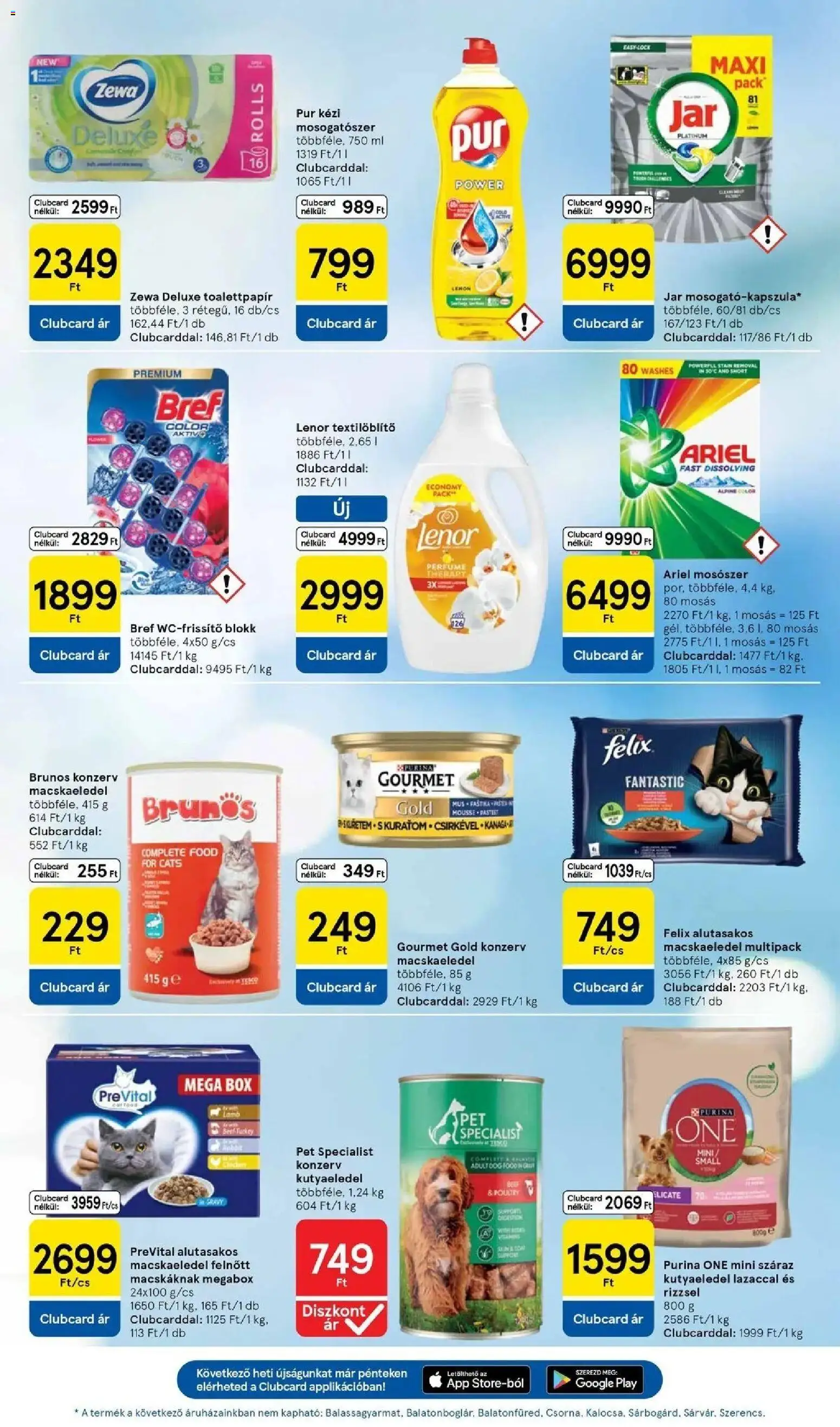 Tesco akciós ujság - amely érvényes a következő dátumtól: 07.04.2026 | Oldal: 9 | Termékek: Macskaeledel, Kutyaeledel, Mosószer, Mosogatószer