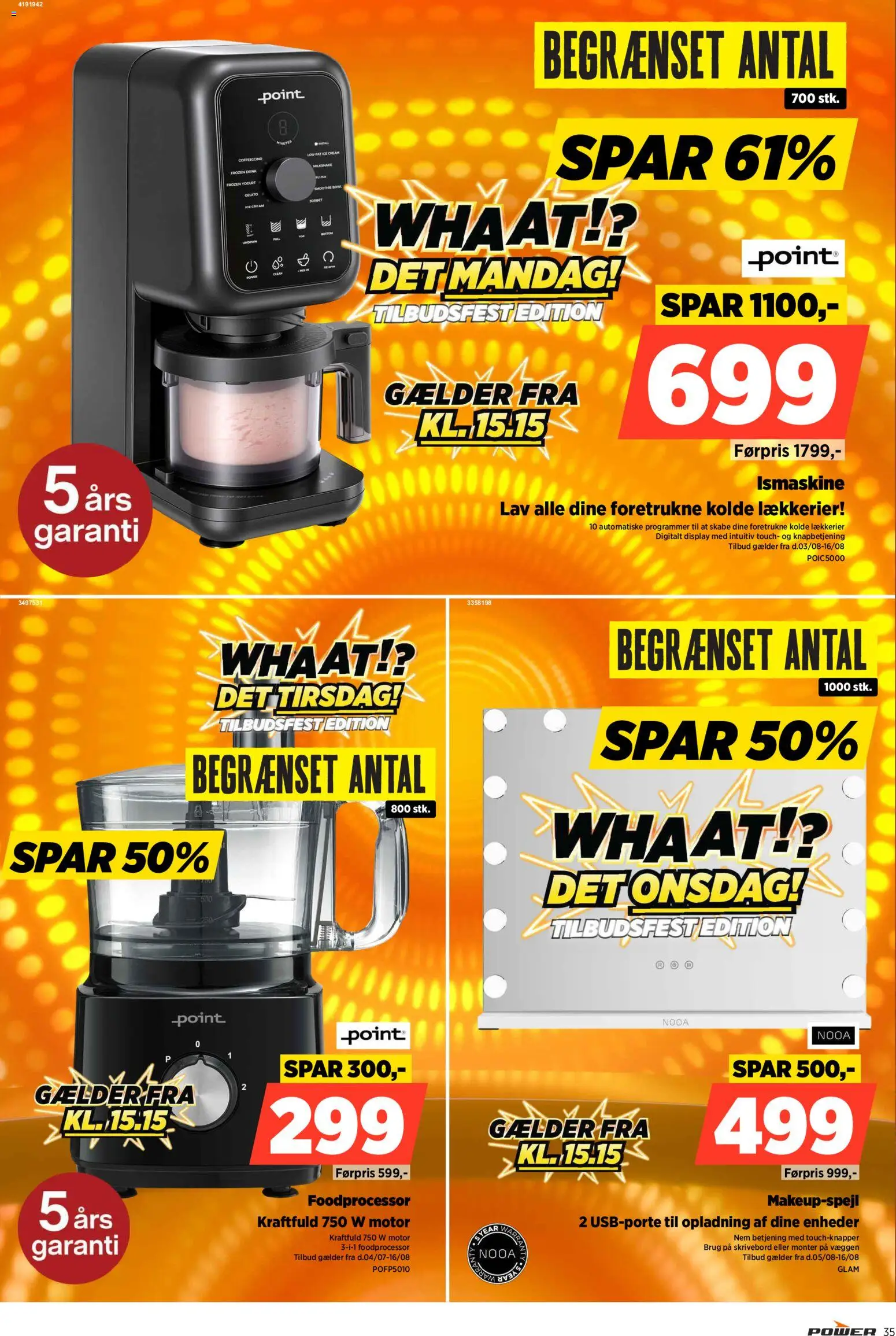 Power tilbudsavis – gyldig fra 30/07/2026 | Side: 35 | Produkter: Skrivebord, Milkshake, Smoothie, Foodprocessor