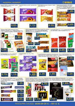 Kubas leidinys galioja nuo 28.04.2026 | Puslapis: 7 | Prekių: Sausainiai, Šokoladas, Šokoladinis batonėlis, Saldainiai