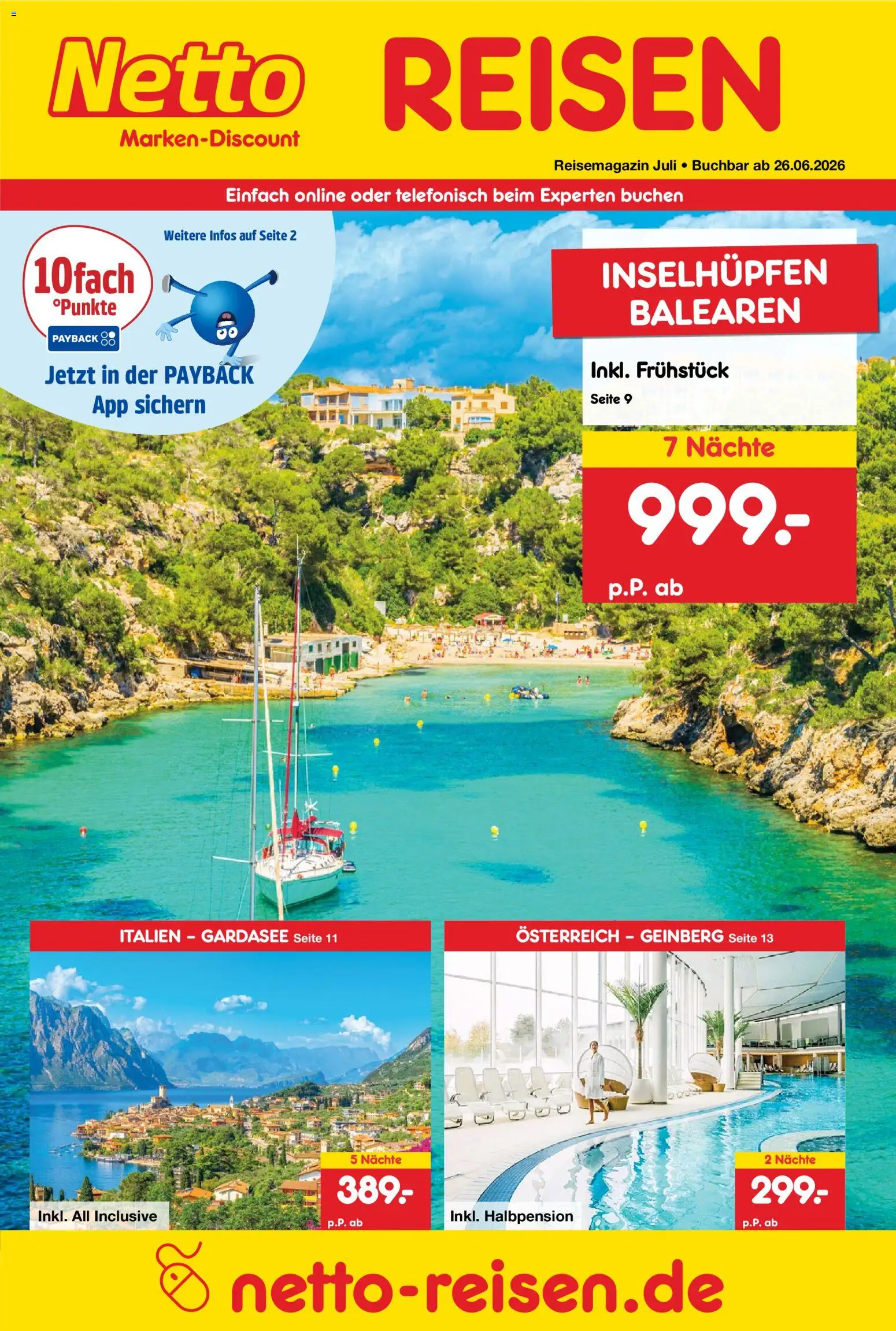 Netto Reisen Prospekt – gültig ab 26.06.2026 | Seite: 1