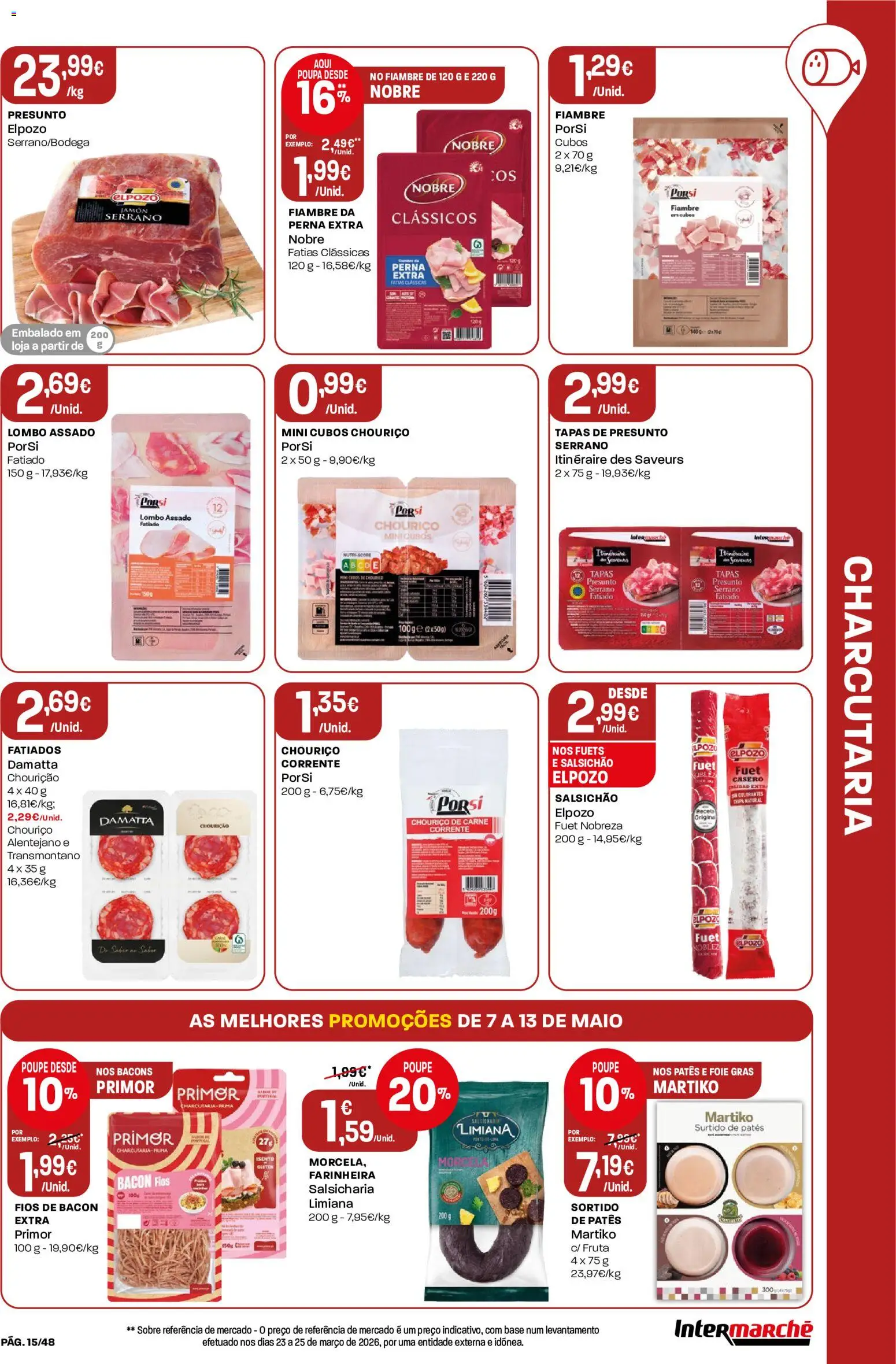 Intermarché folheto │ válido de 07.05.2026 | Página: 15 | Produtos: Base, Lombo, Presunto, Chouriço