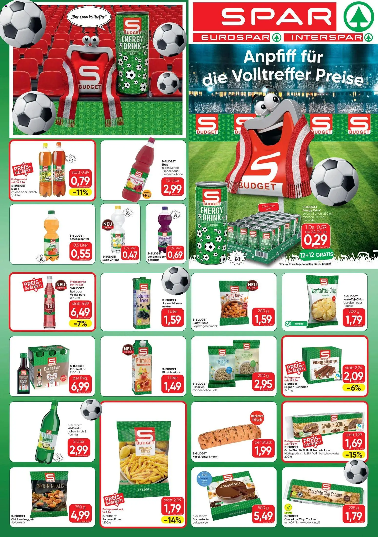 Spar Budget gültig ab 08.06.2026 | Seite: 1 | Produkte: Nüsse, Salz, Häränliha, Äpfel