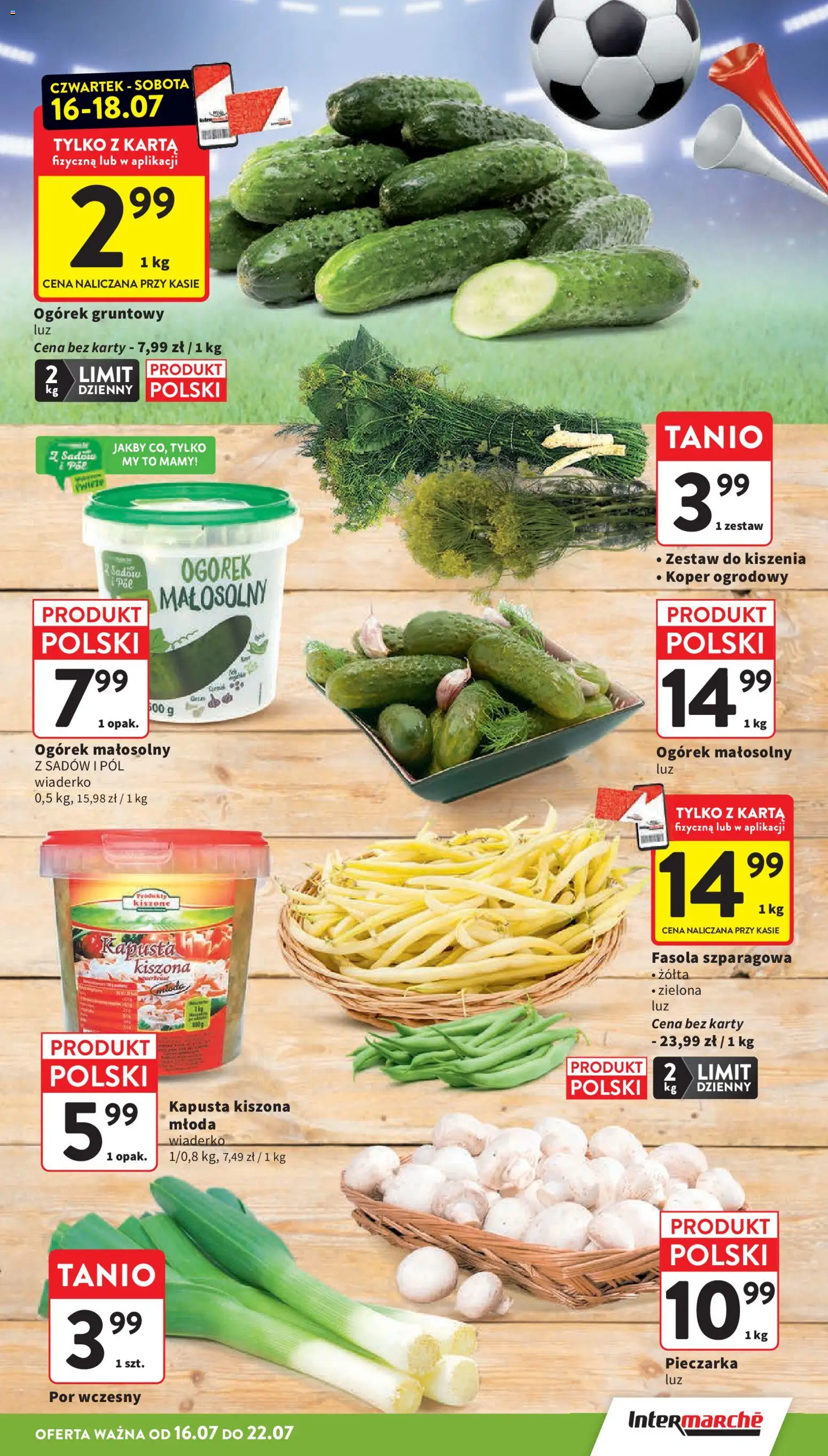 Intermarche gazetka od 16.07.2026 | Strona: 15 | Produkty: Kapusta, Karta, Kapusta kiszona, Por