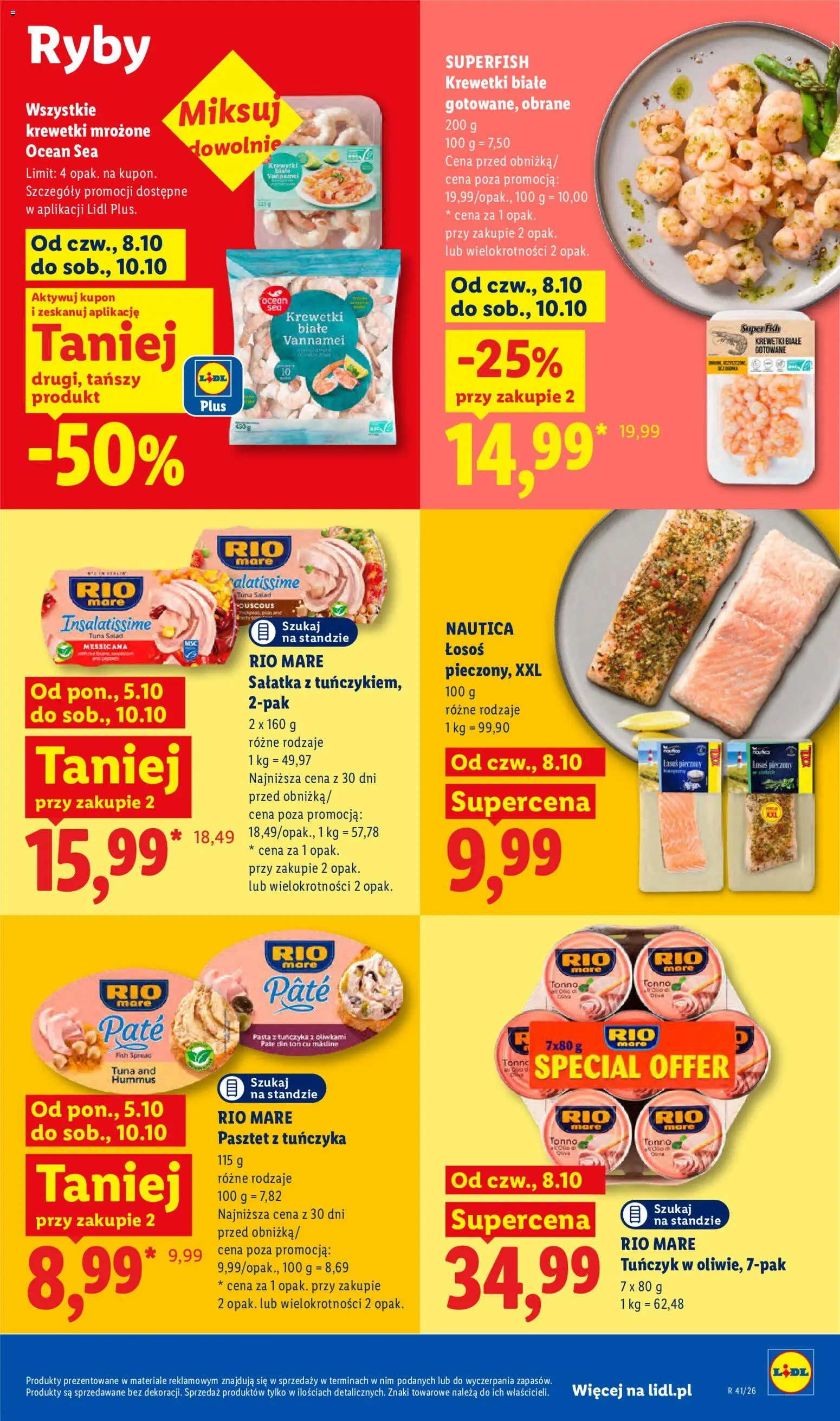 Lidl Polsko leták od 08.10.2026 | Strana: 61 | Produkty: Hummus, Ryby, Rio mare, Losos