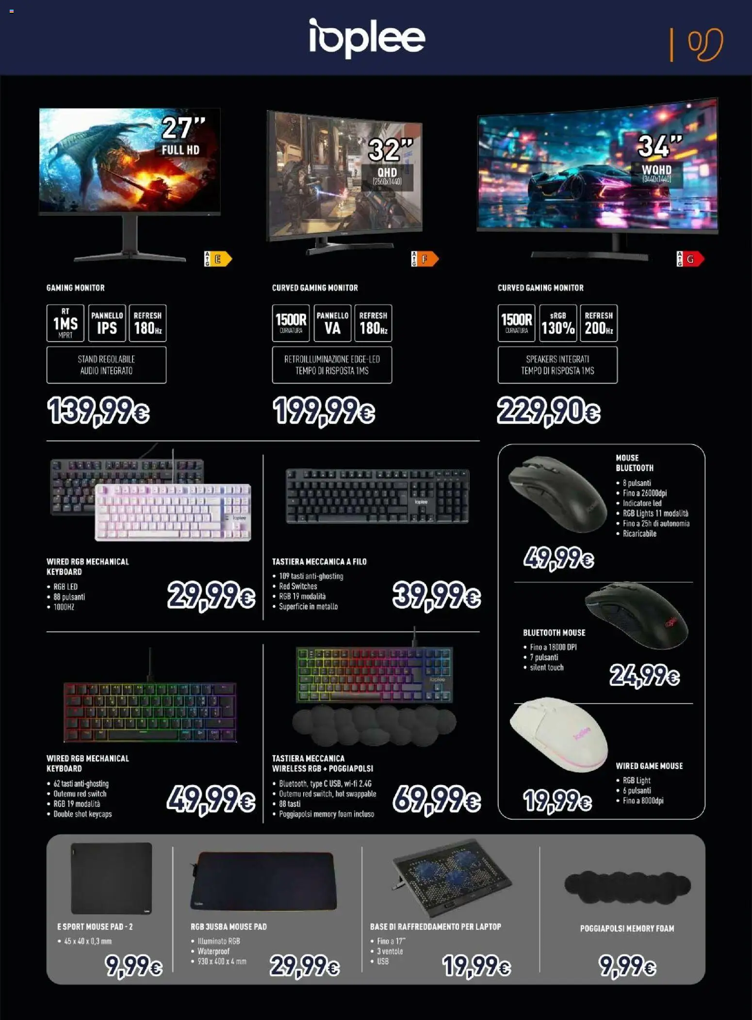 Volantino Unieuro del 03/07/2026 | Pagina: 5 | Prodotti: Monitor, Mouse, Tastiera, Audio