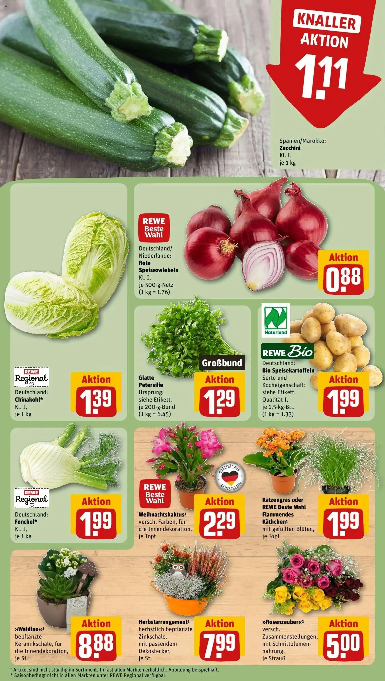 REWE Prospekt ab 26.10.2026 zum Blättern » Angebote | Seite: 7 | Produkte: Petersilie, Zucchini