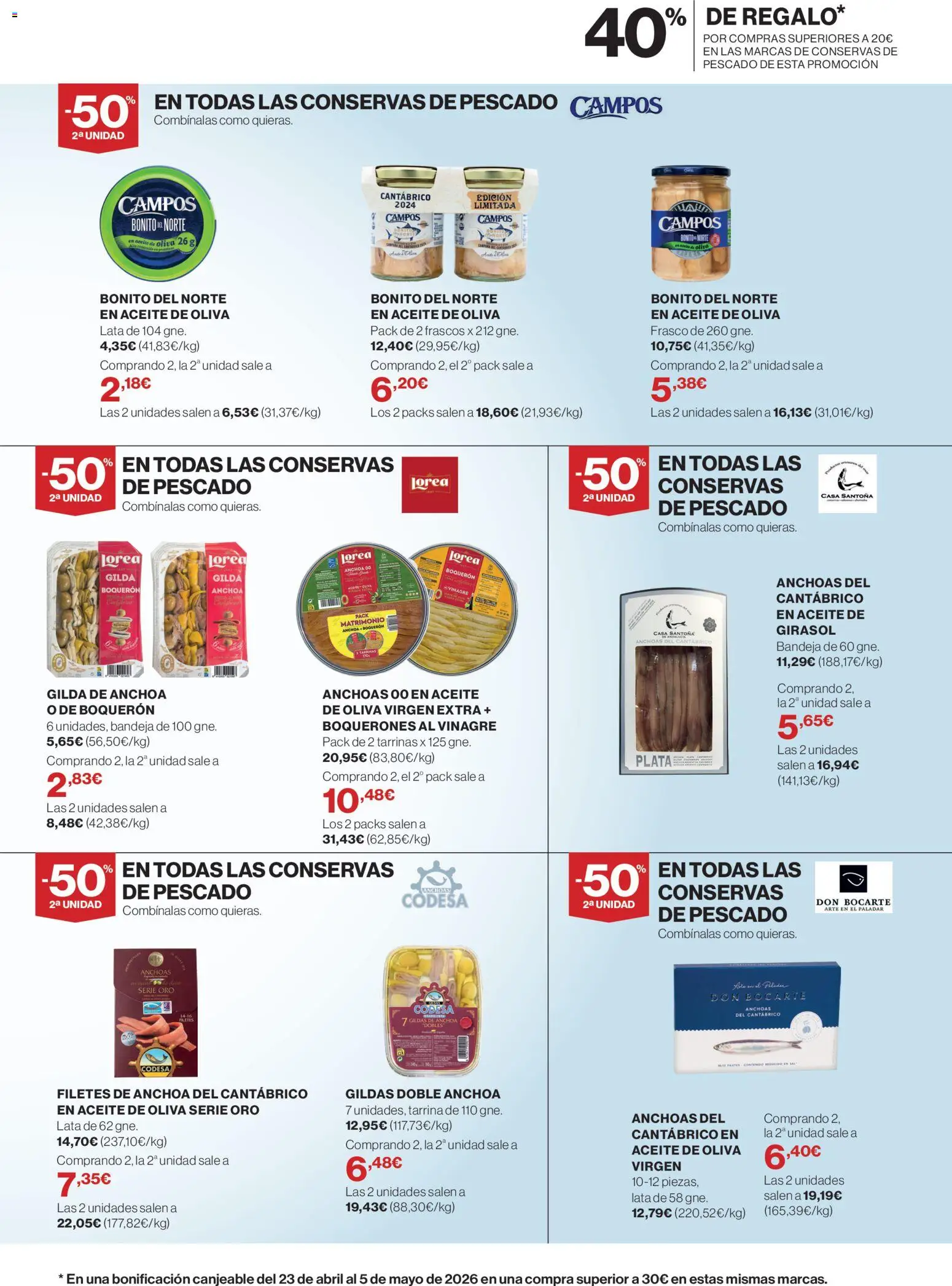 El Corte Inglés ofertas │ válido desde el 09.04.2026 | Página: 7 | Productos: Aceite, Anchoa, Bandeja, Δεξαμενή