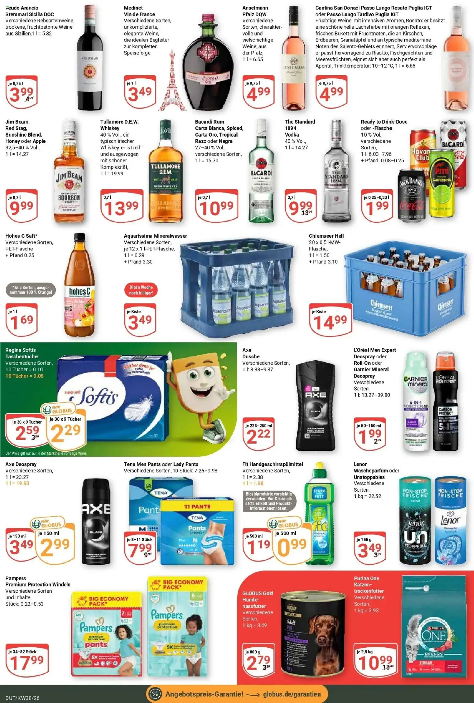 Globus Prospekt Wetzlar-Dutenhofen (ab 14.09.2026) » Angebote online | Seite: 6 | Produkte: Jim beam, Dusche, Mineralwasser, Deospray