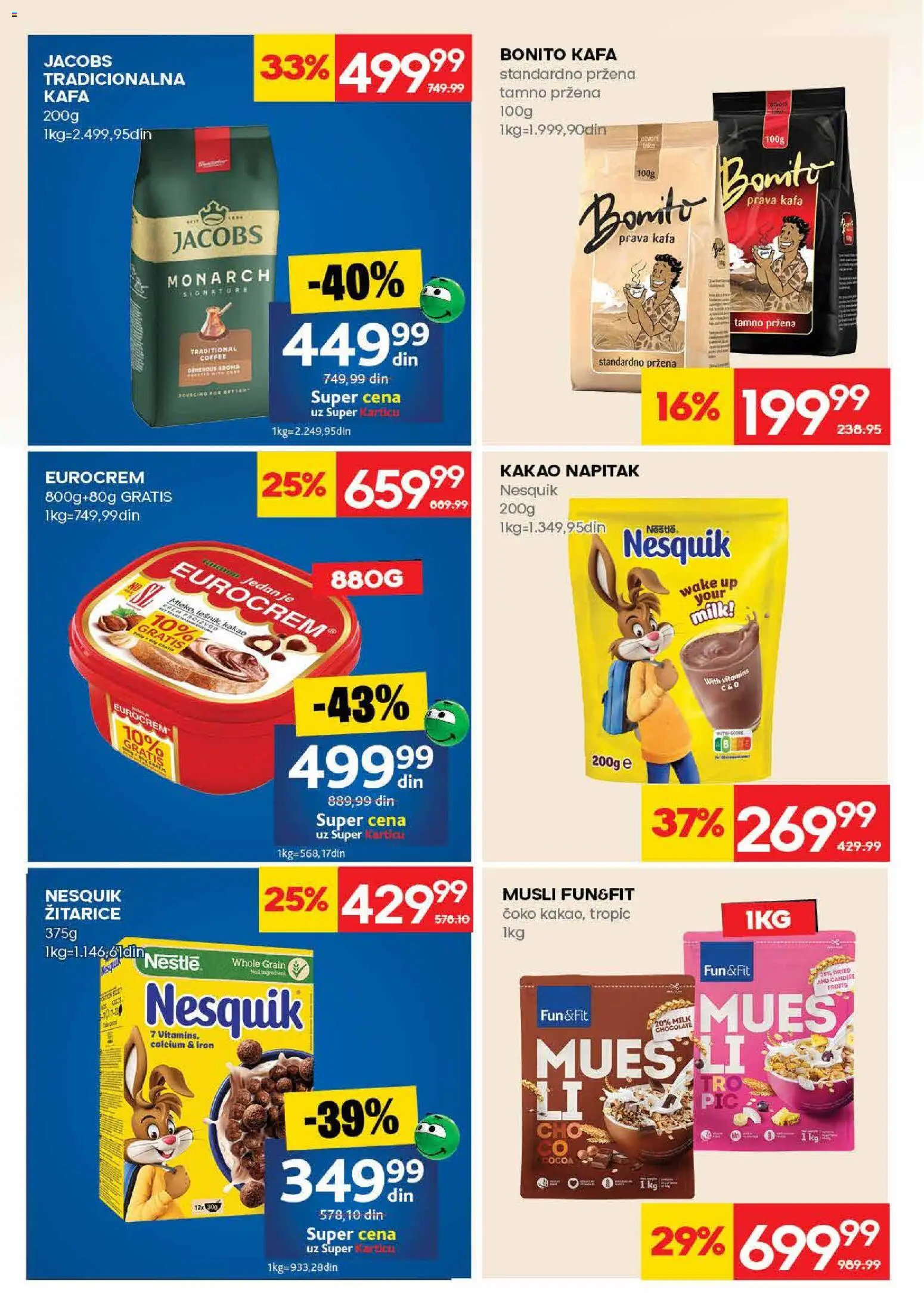 Idea katalog - važi od 28.05.2026 | Strana: 16 | Proizvode: Žitarice, Eurocrem, Musli, Kafa