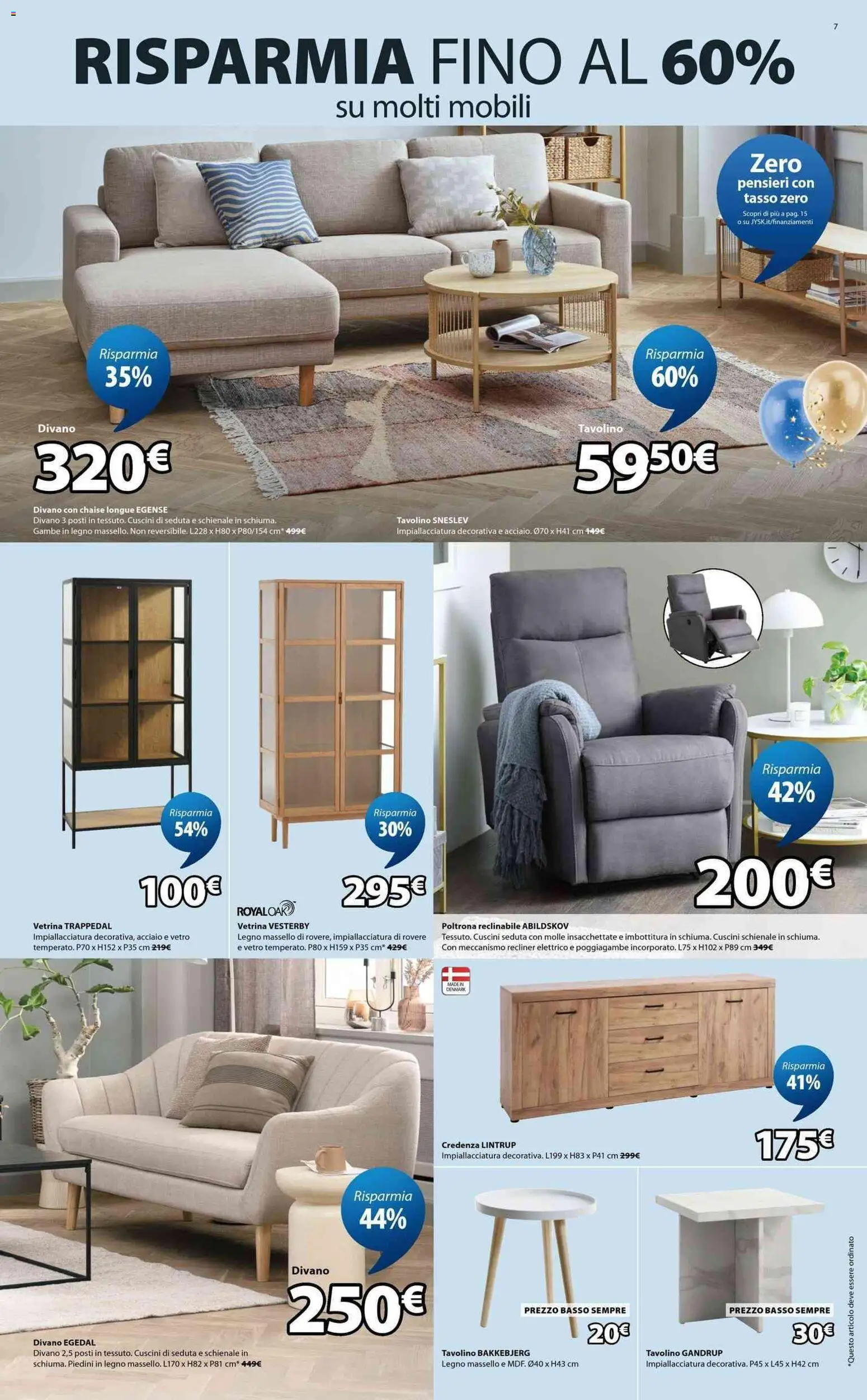 Volantino JYSK del 17.04.2026 | Pagina: 7 | Prodotti: Vetrina, Divano, Poltrona, Credenza