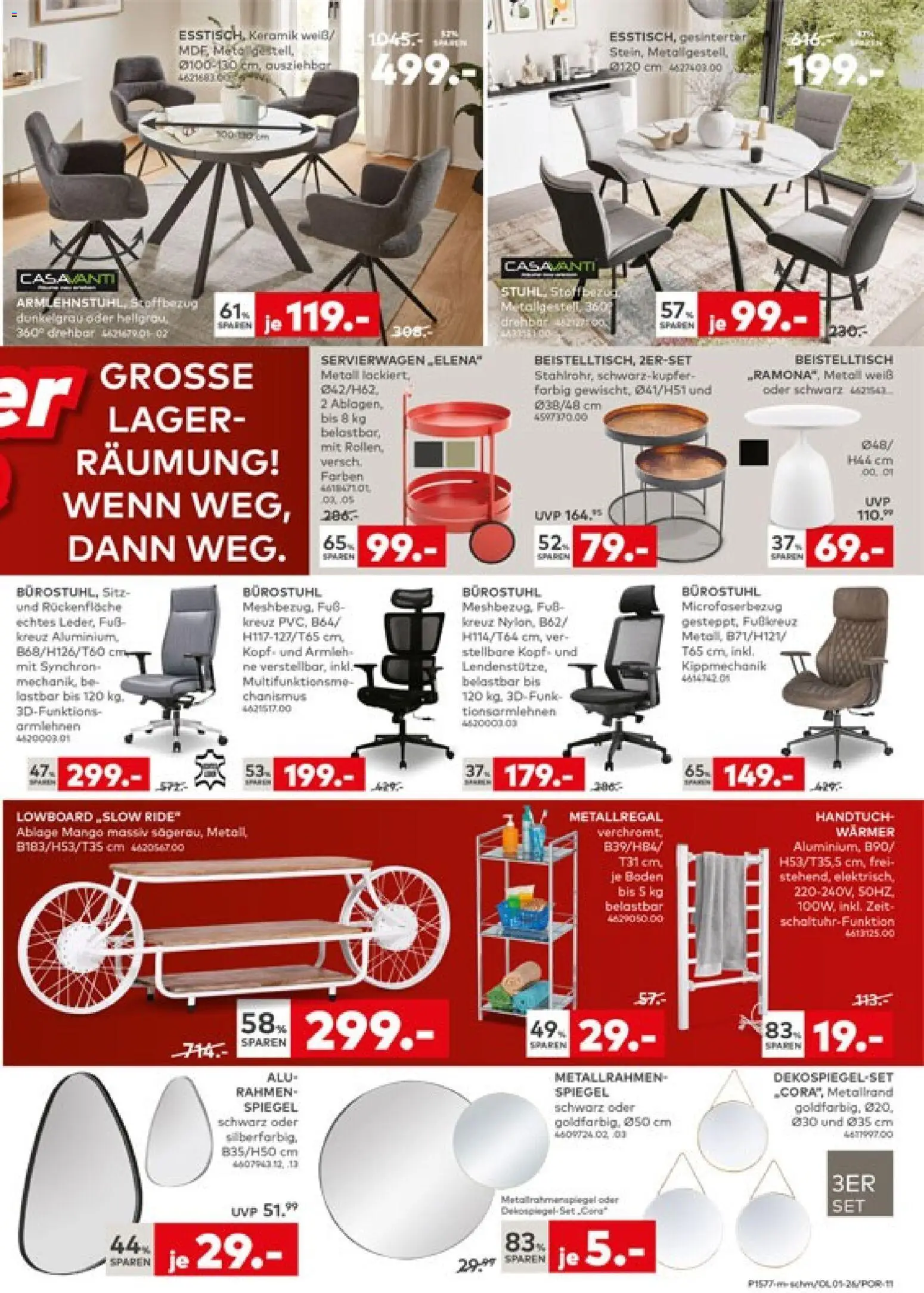 Porta! Super Sale – gültig ab 23.07.2026 | Seite: 11 | Produkte: Lowboard, Beistelltisch, Servierwagen, Spiegel