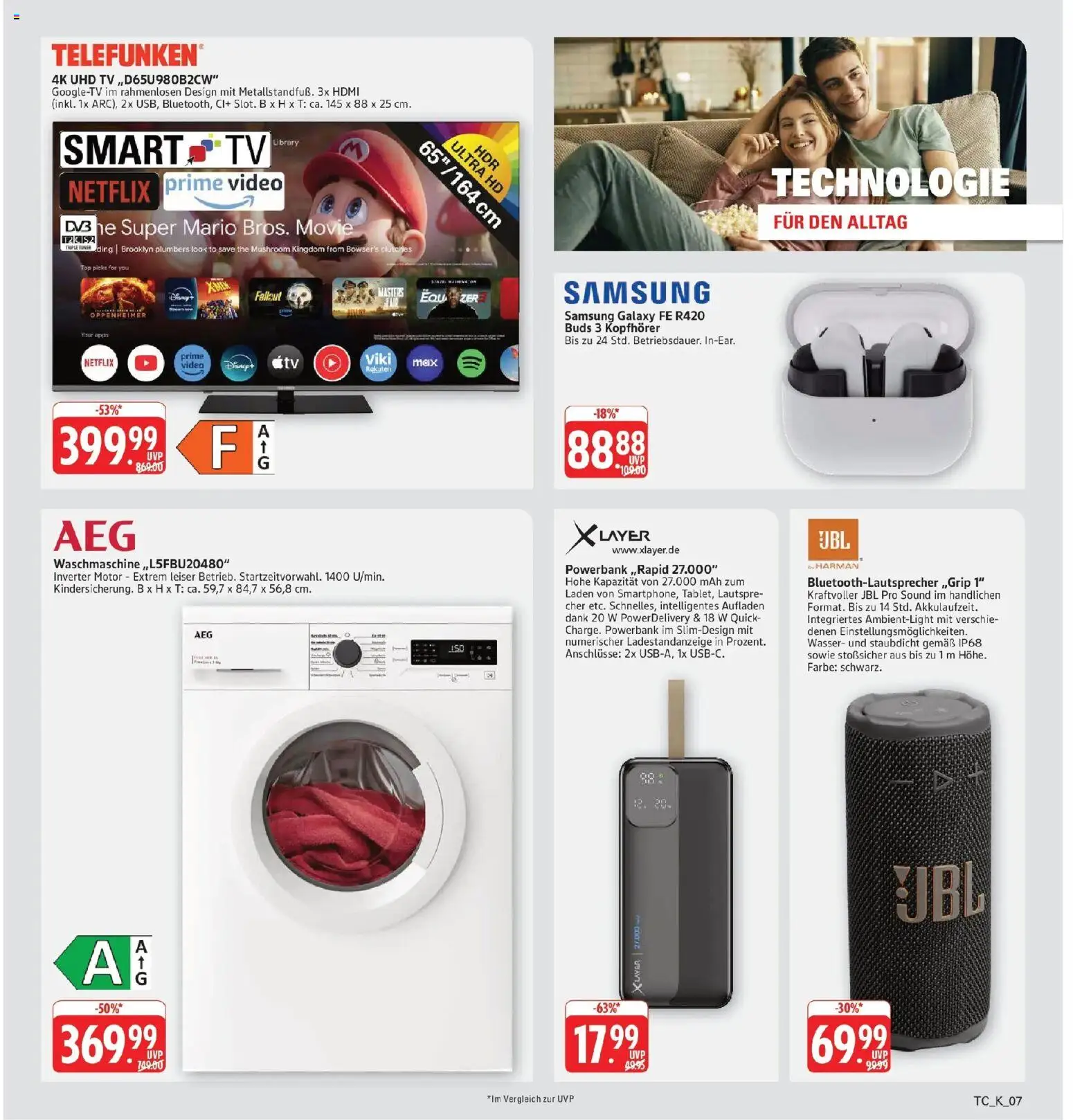Marktkauf Prospekt Friedrichshafen (ab 03.08.2026) » Angebote online | Seite: 35 | Produkte: Samsung, Powerbank, Video, Kopfhörer