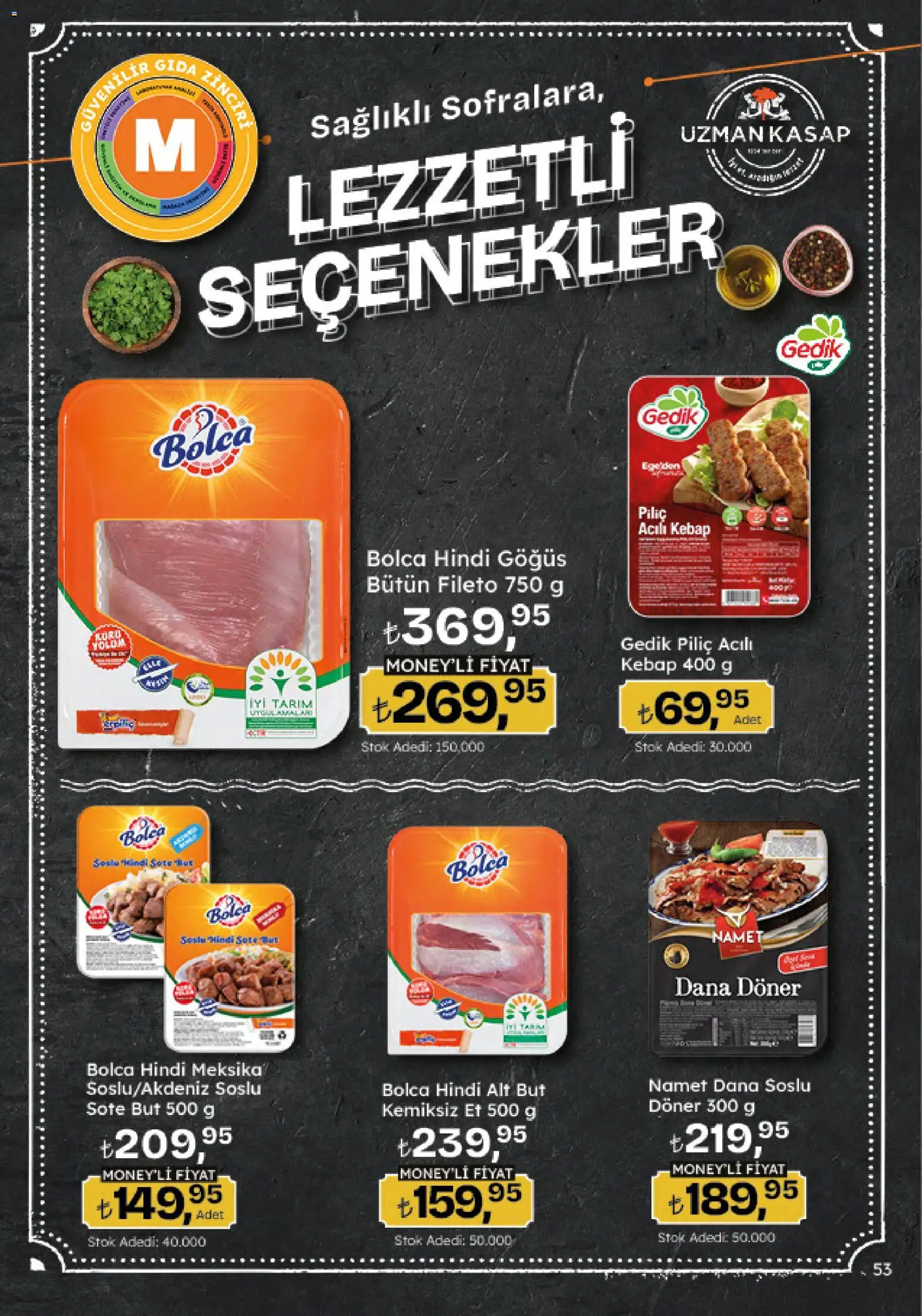 Migros Katalog - 5M Migroskop Dijital - 04.06.2026 tarihinden itibaren geçerlidir | Sayfa: 53 | Ürünler: Döner, Piliç, Hindi göğüs