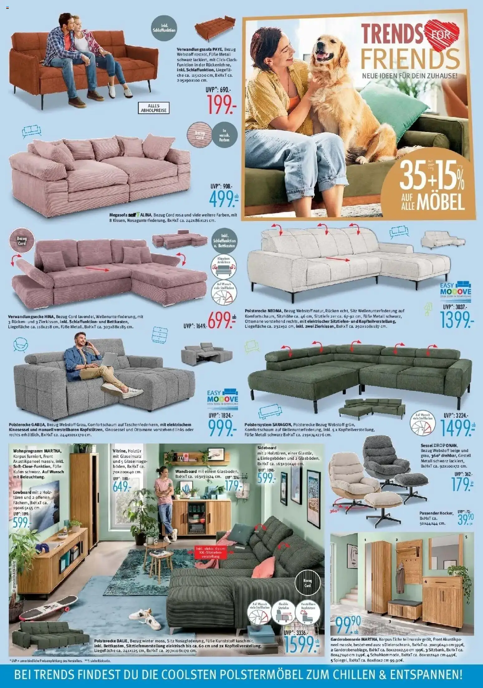Trends - Ostermann Trends: Neue Möbel wirken Wunder. (ab 15.08.2026) zum Blättern | Seite: 2 | Produkte: Lowboard, Sofa, Sessel, Box