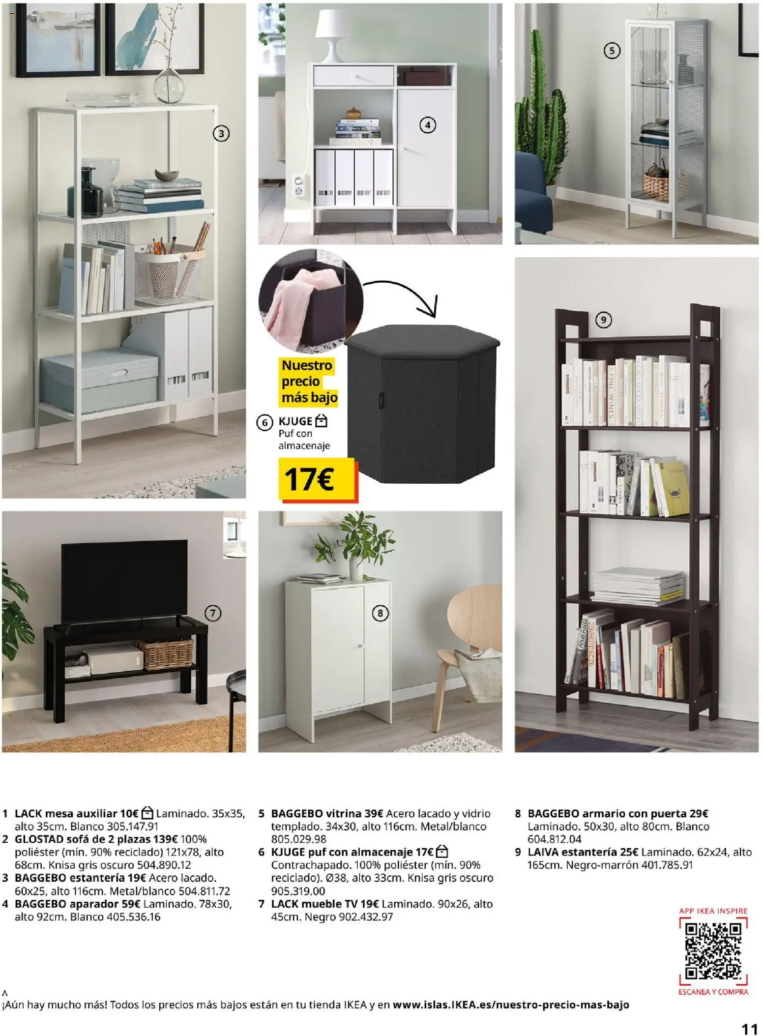 IKEA - Salones │ válido desde el 04/02/2026 | Página: 11 | Productos: Estantería, Mesa auxiliar, Almacenaje, Mesa