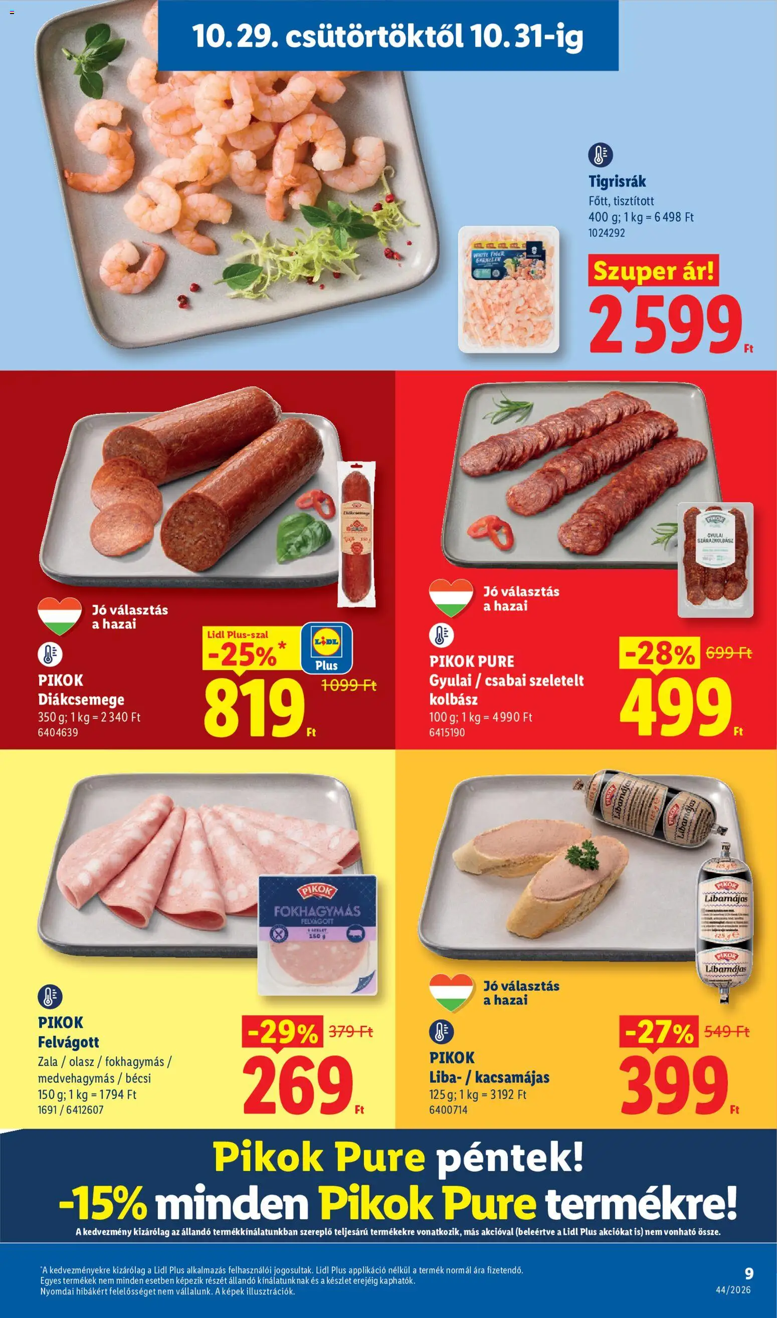 Lidl akciós ujság - amely érvényes a következő dátumtól: 2026.10.29. | Oldal: 9
