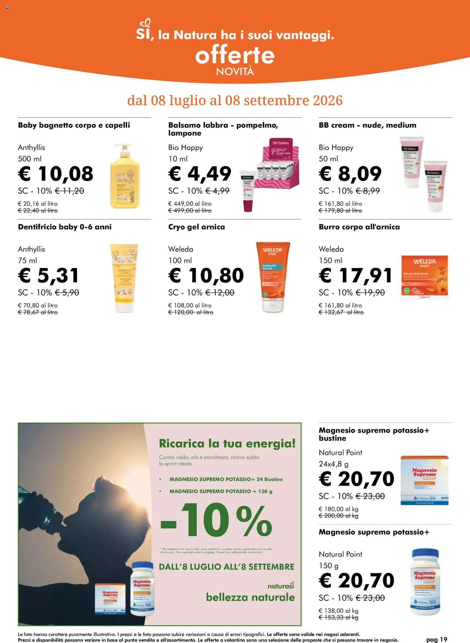 Volantino Natura Sì del 05/08/2026 | Pagina: 19