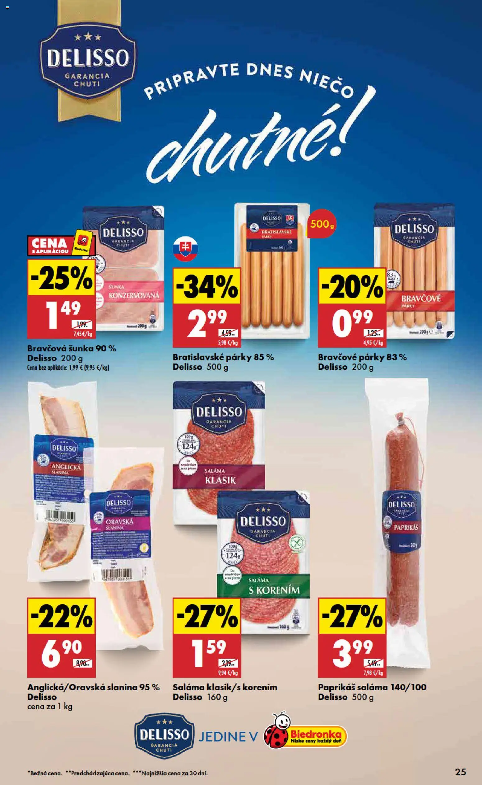 Nové Biedronka akcie – leták je platný od 28.05.2026 | Strana: 25 | Produkty: Saláma, Šunka, Slanina, Párky