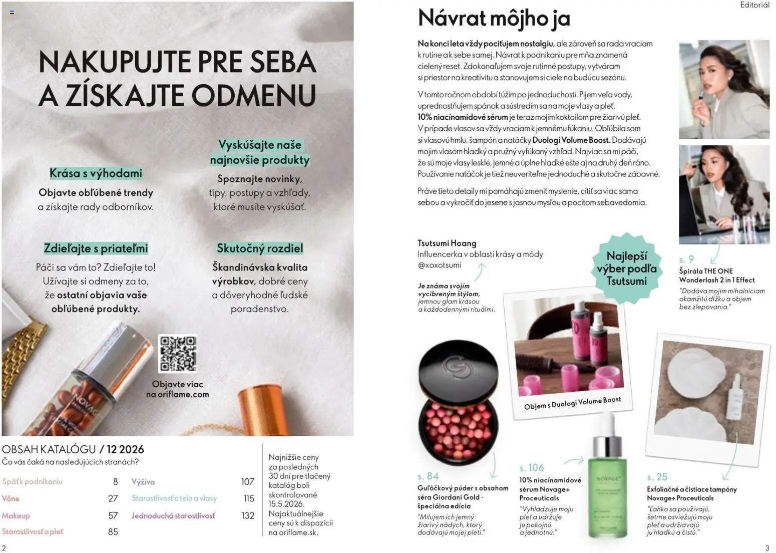 Nové Oriflame akcie – leták je platný od 19.08.2026 | Strana: 2 | Produkty: Púder, Šampón