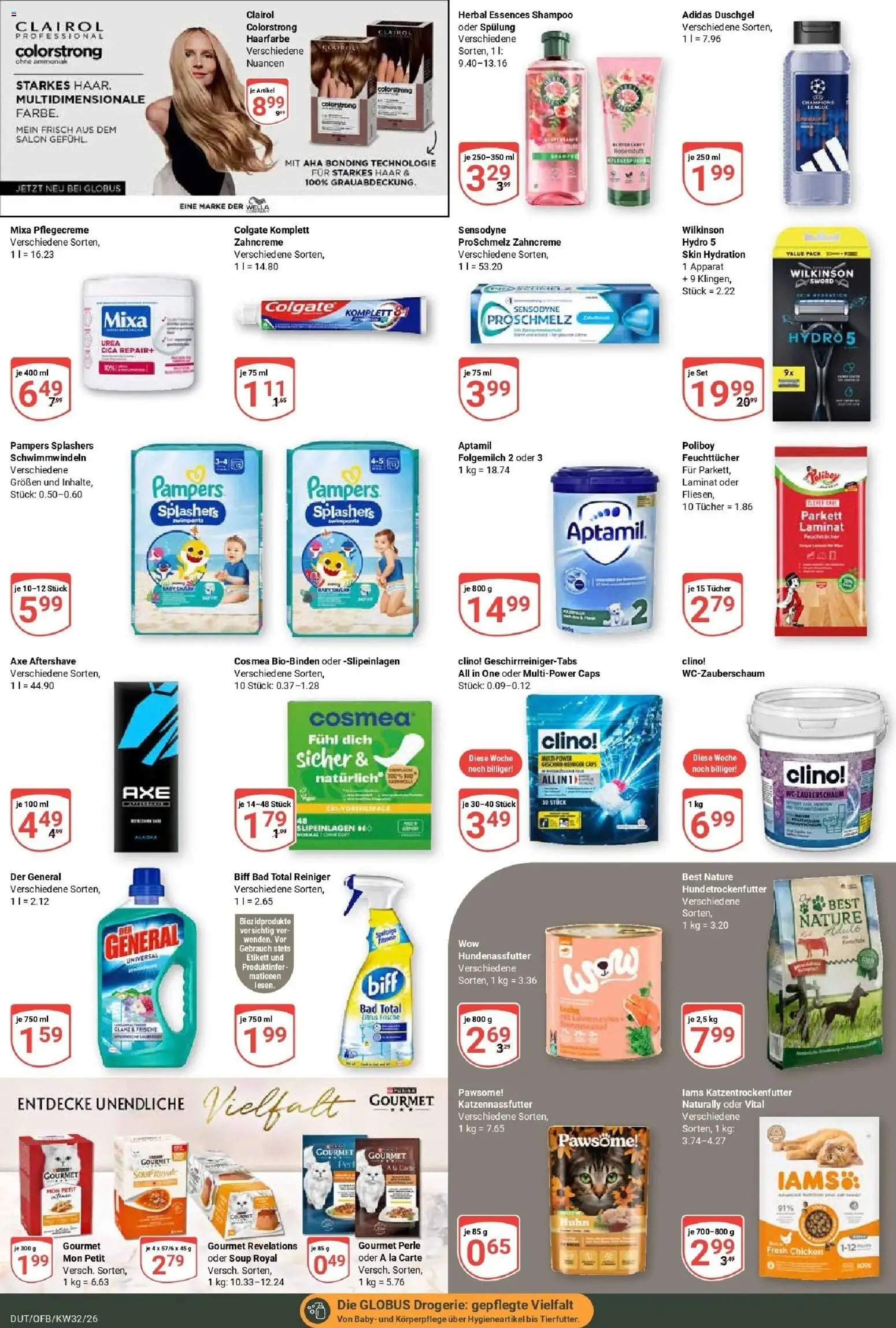 Globus Prospekt Wetzlar-Dutenhofen (ab 03.08.2026) » Angebote online | Seite: 24 | Produkte: Bad, Haarfarbe, Duschgel, Lachs