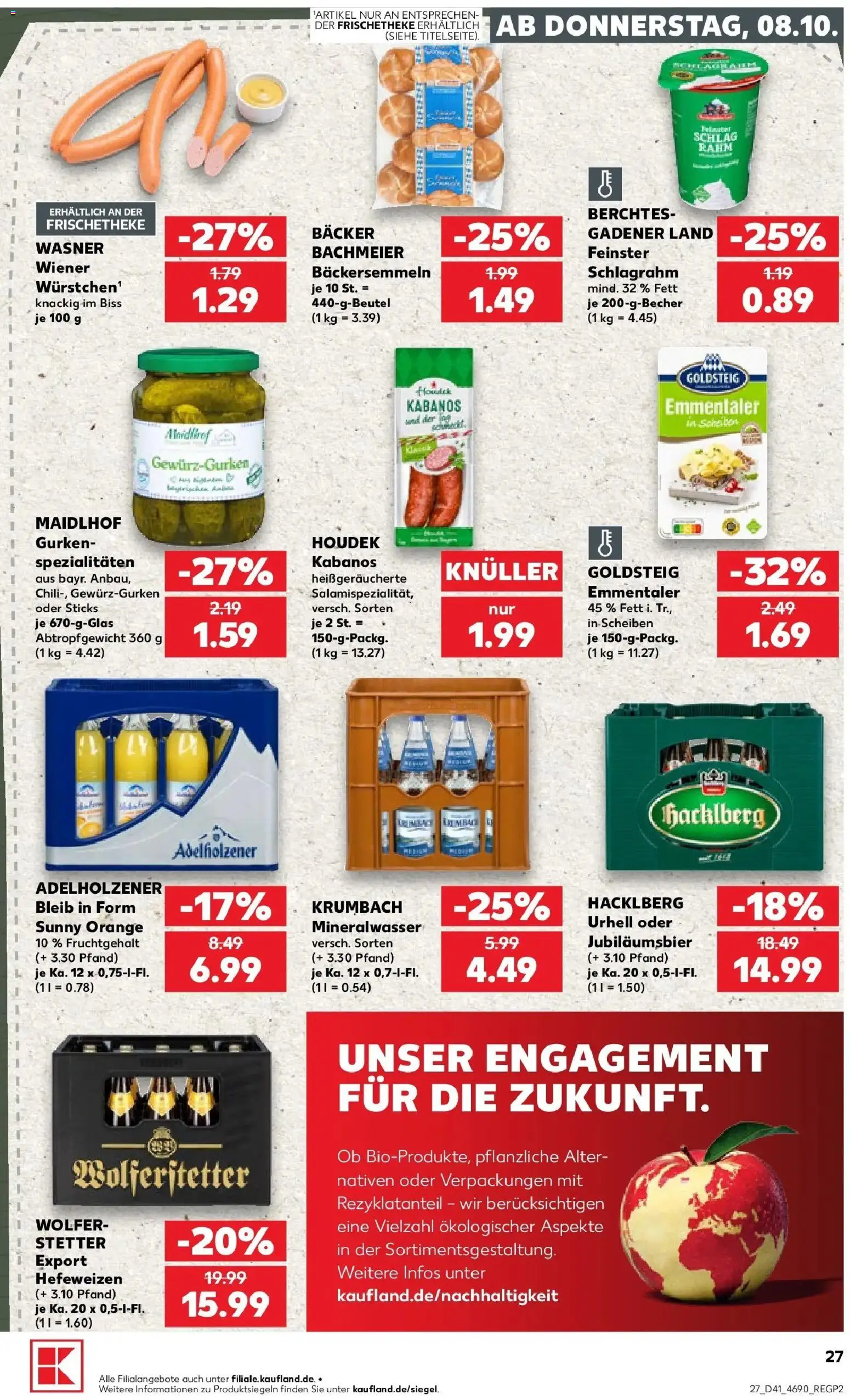Prospekt Kaufland ab 05.10.2026 » Angebote Online zum Blättern | Seite: 37 | Produkte: Spezialitäten, Adelholzener, Mineralwasser, Gurken