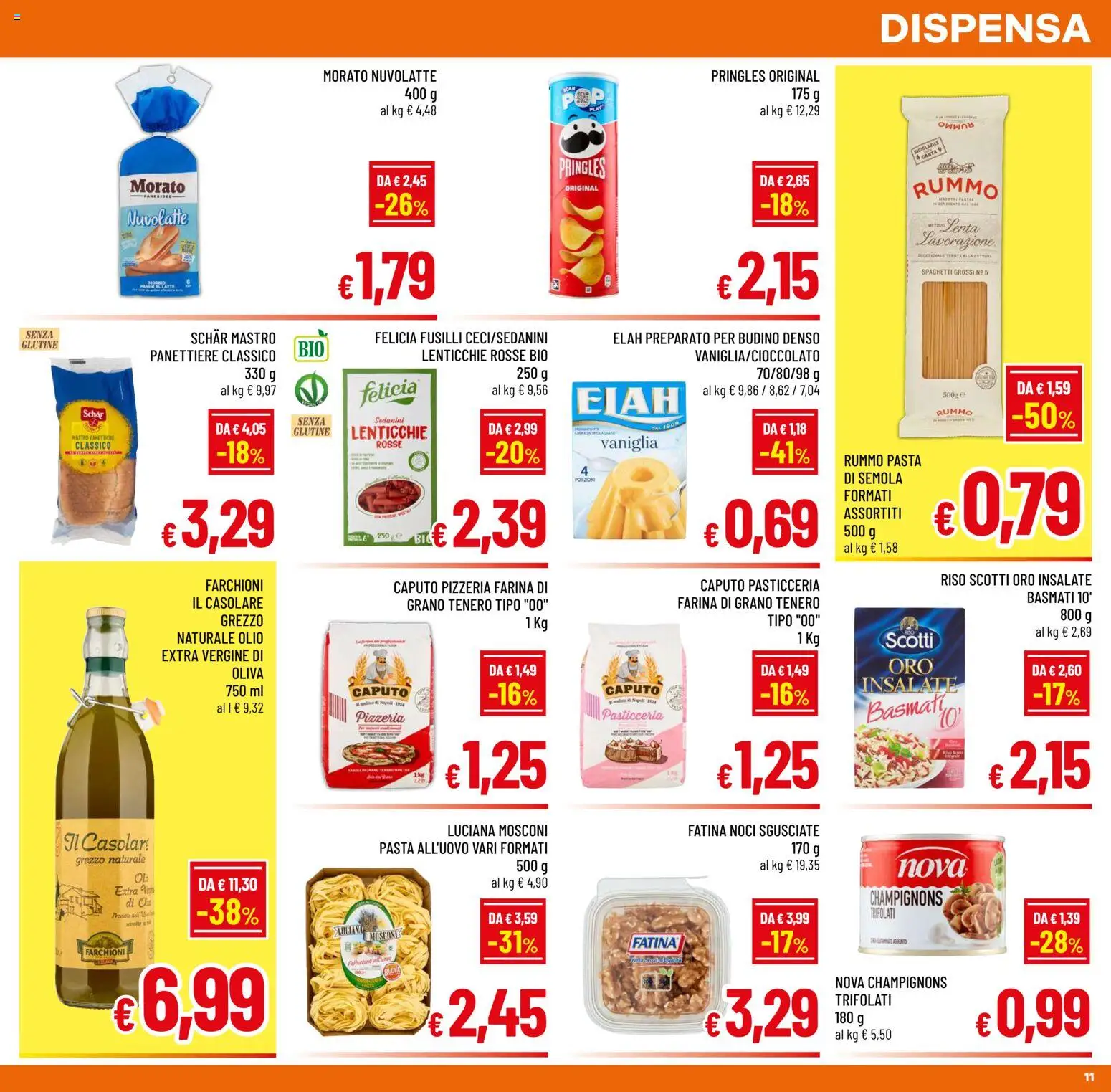Volantino A&O del 27.05.2026 | Pagina: 11 | Prodotti: Olio, Noci, Fusilli, Budino