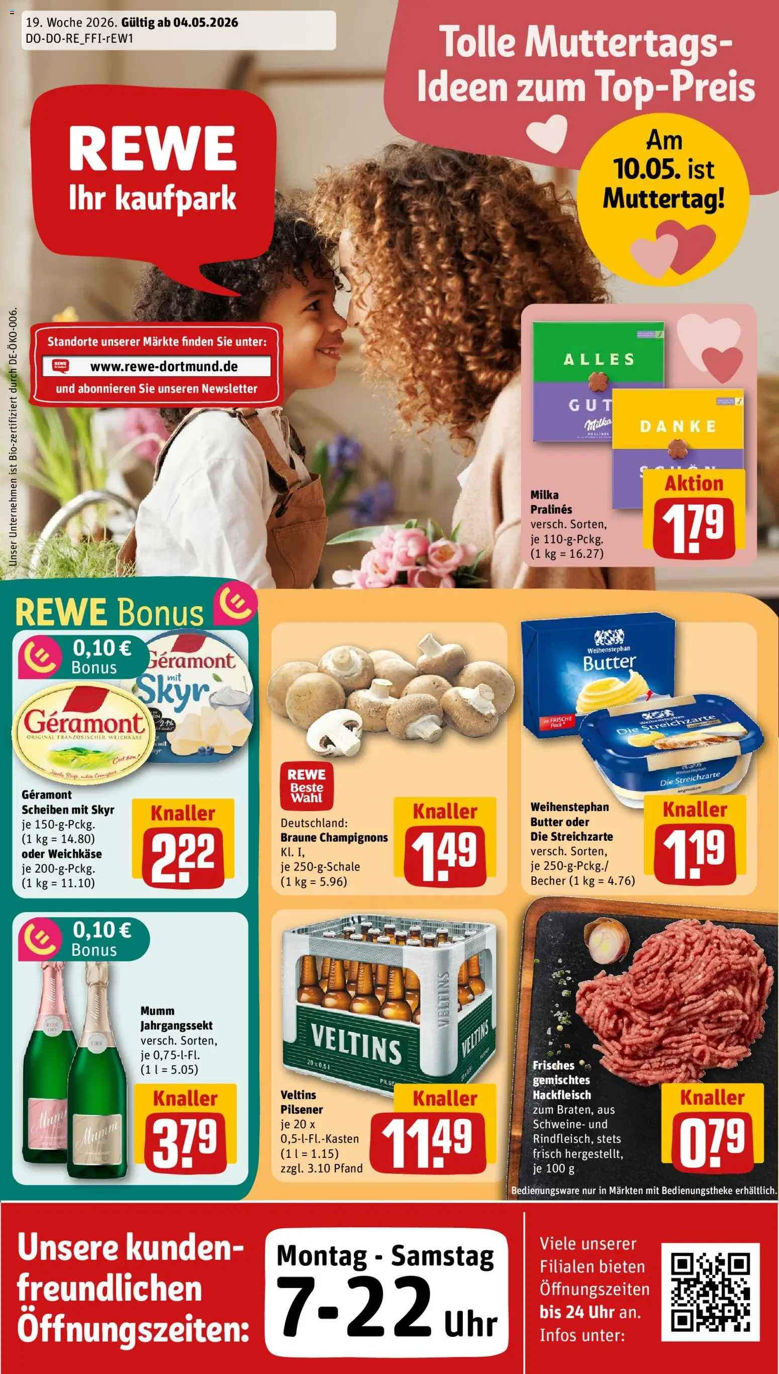 Rewe ihr Kaufpark Prospekt 	 – gültig ab 04.05.2026 | Seite: 1 | Produkte: Milka, Weihenstephan butter, Skyr, Uhr